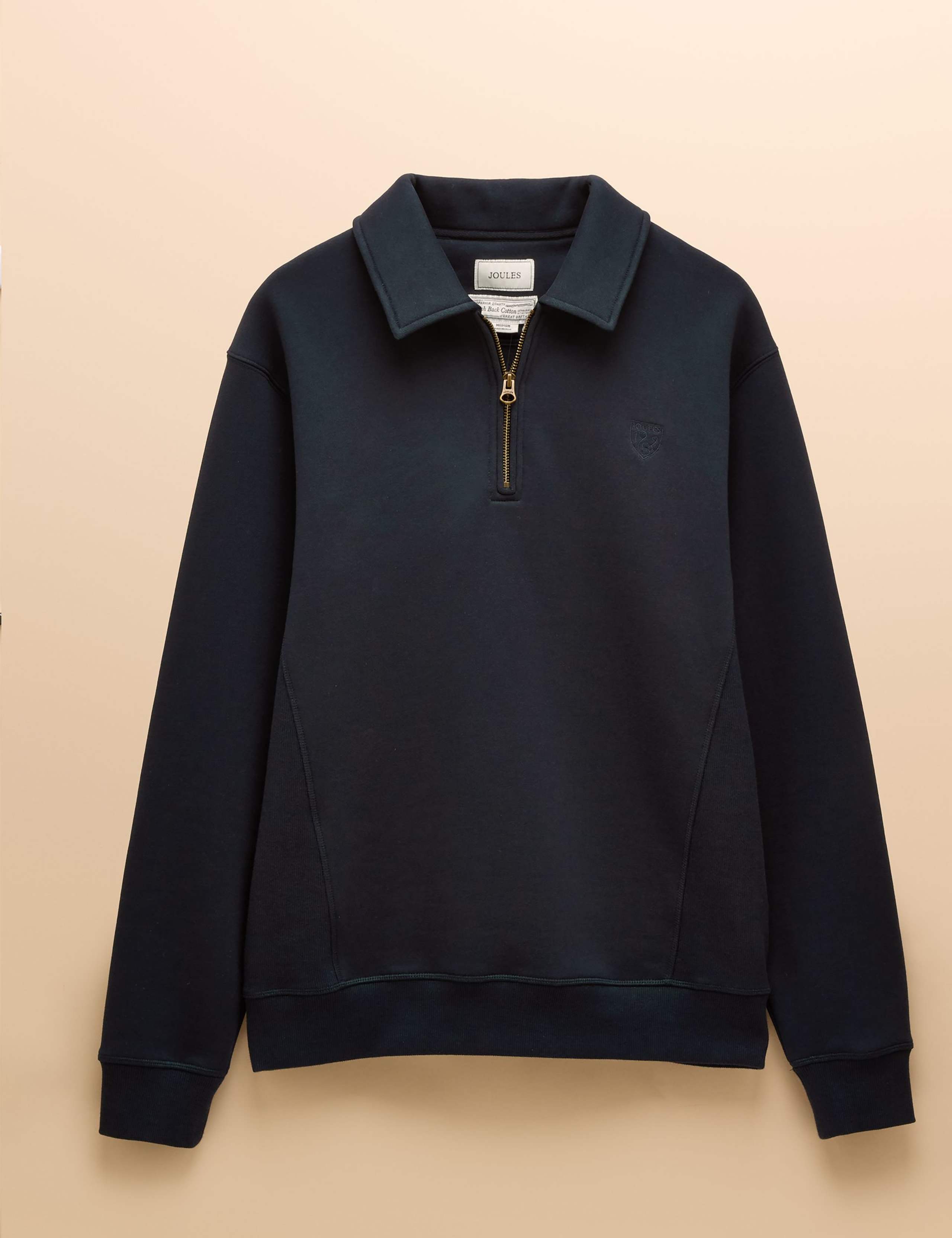 Cotton Rich Half Zip Collared Sweatshirt 3 of 8