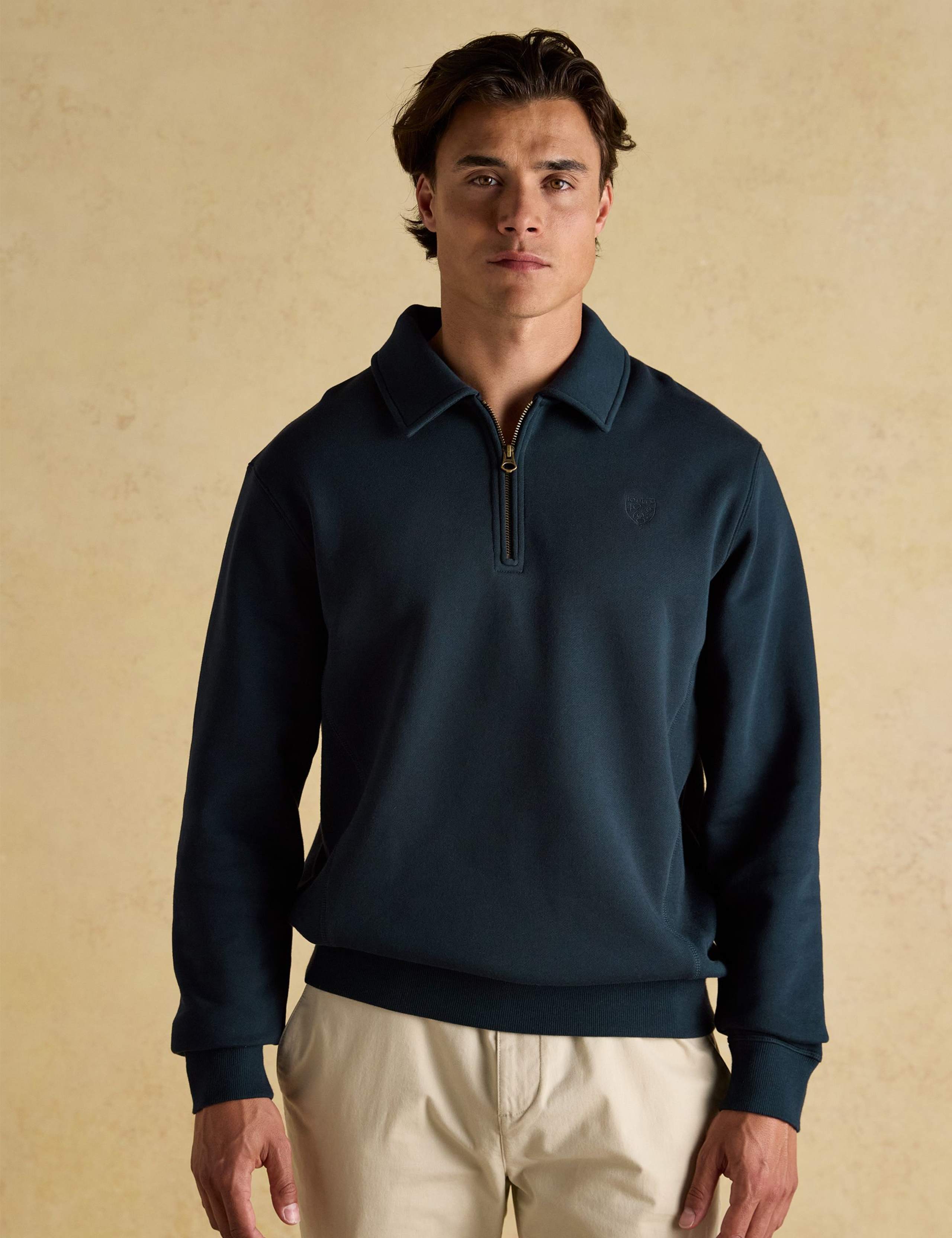 Cotton Rich Half Zip Collared Sweatshirt 4 of 8