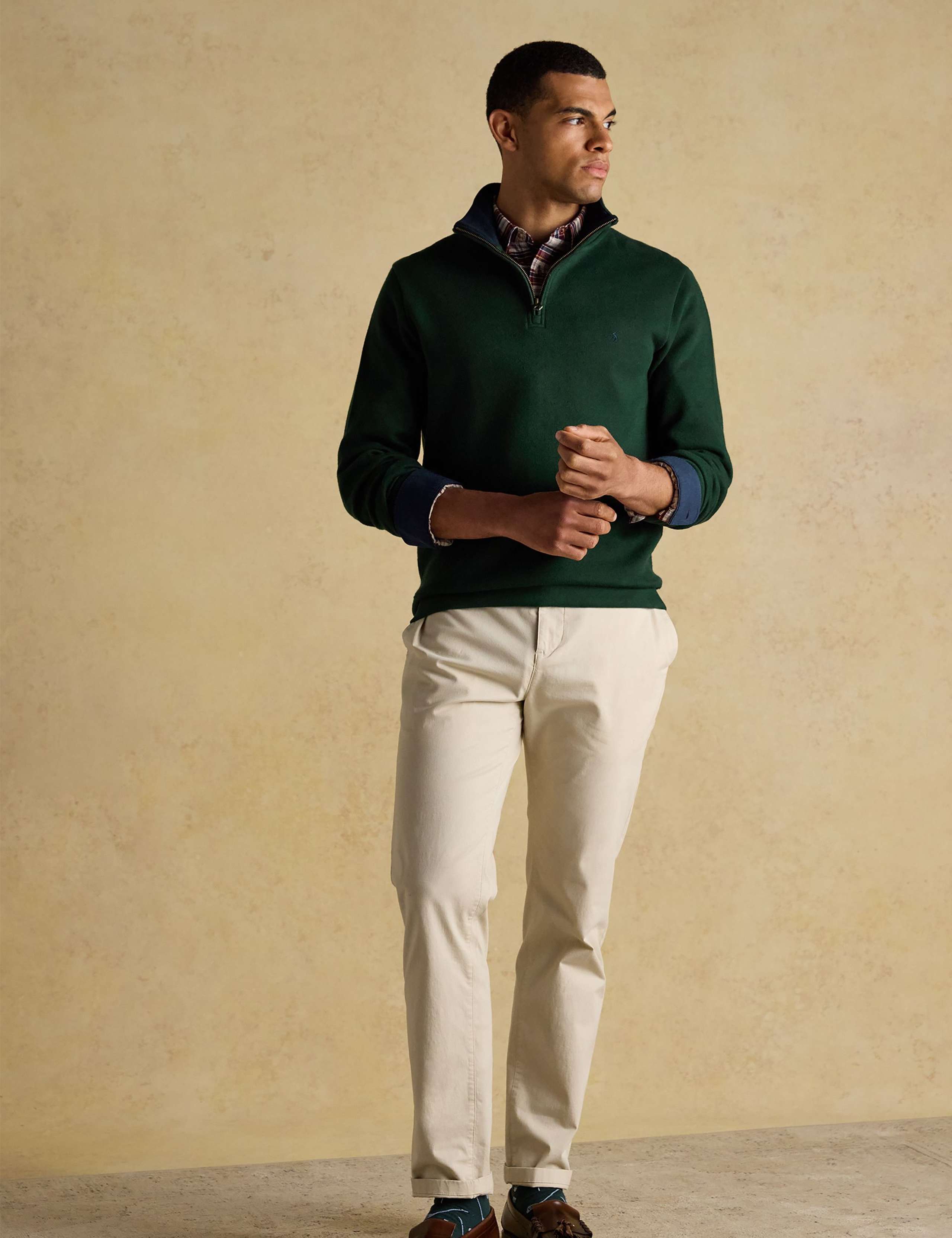 Pure Cotton Textured Half Zip Sweatshirt 2 of 7