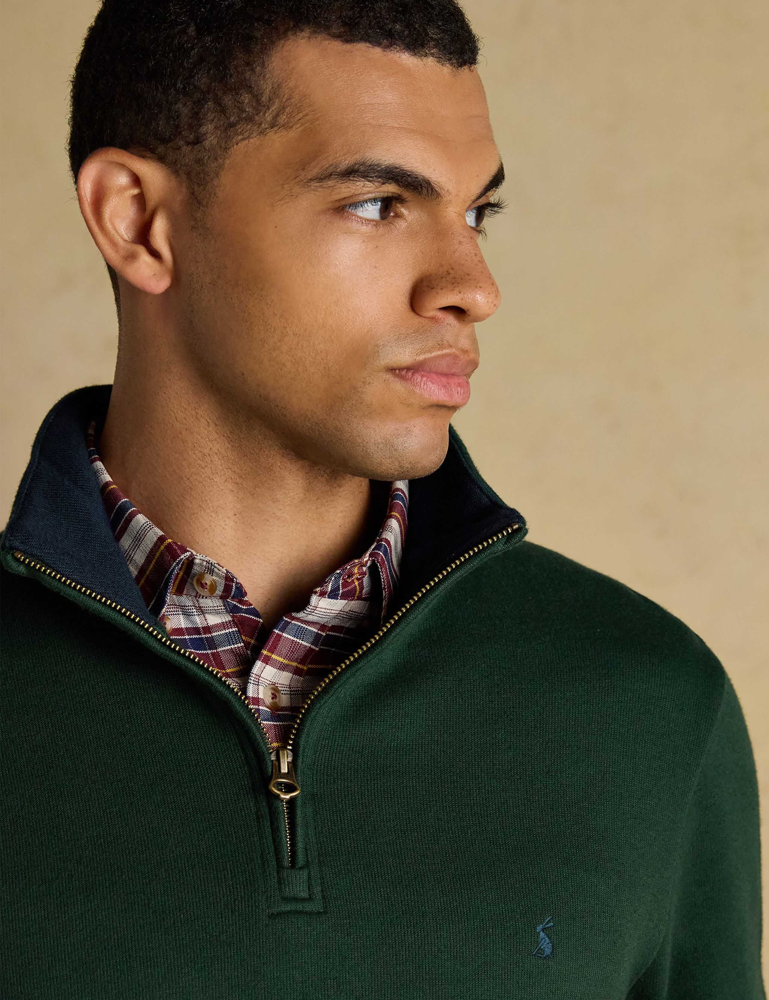 Pure Cotton Textured Half Zip Sweatshirt 4 of 7