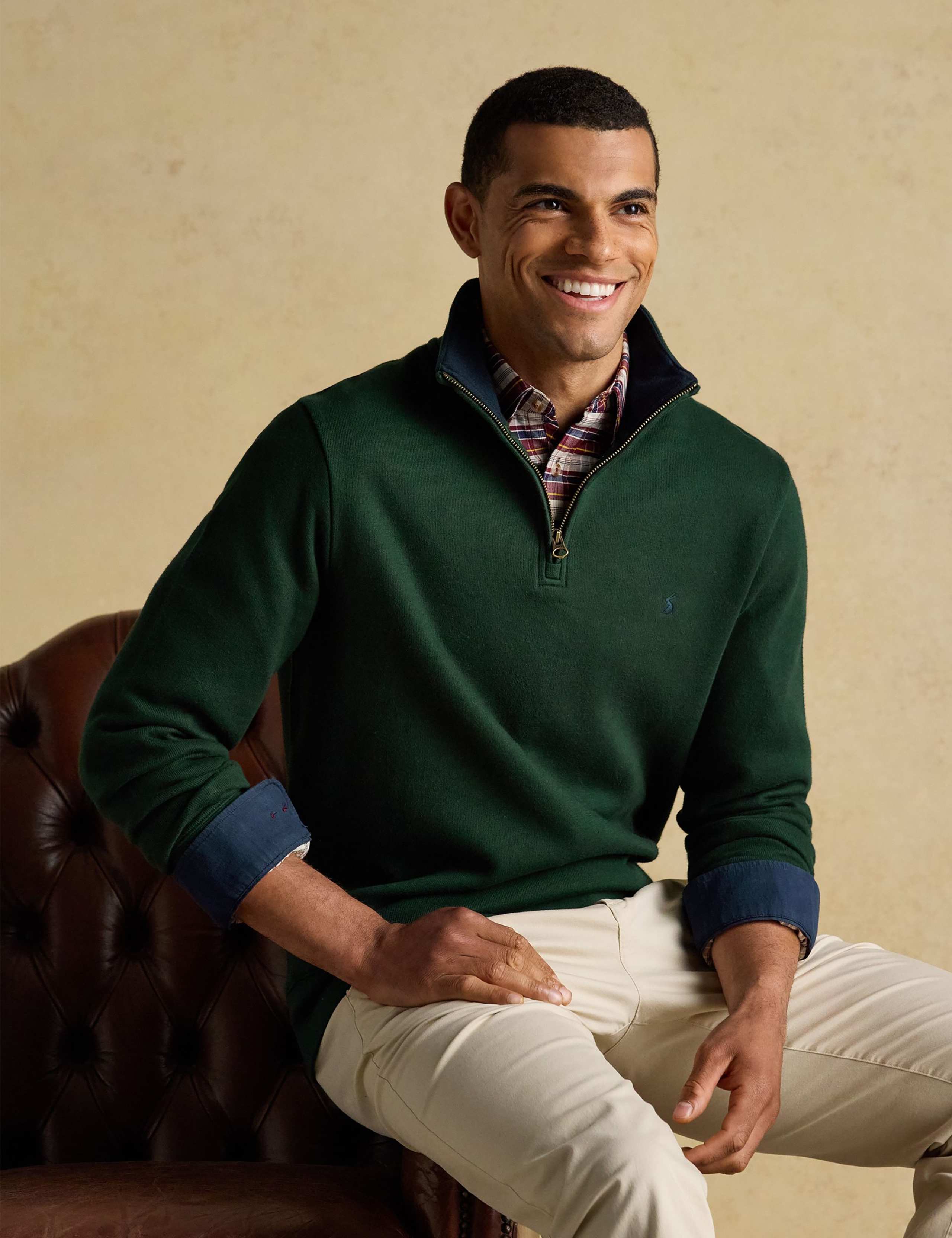 Pure Cotton Textured Half Zip Sweatshirt 5 of 7