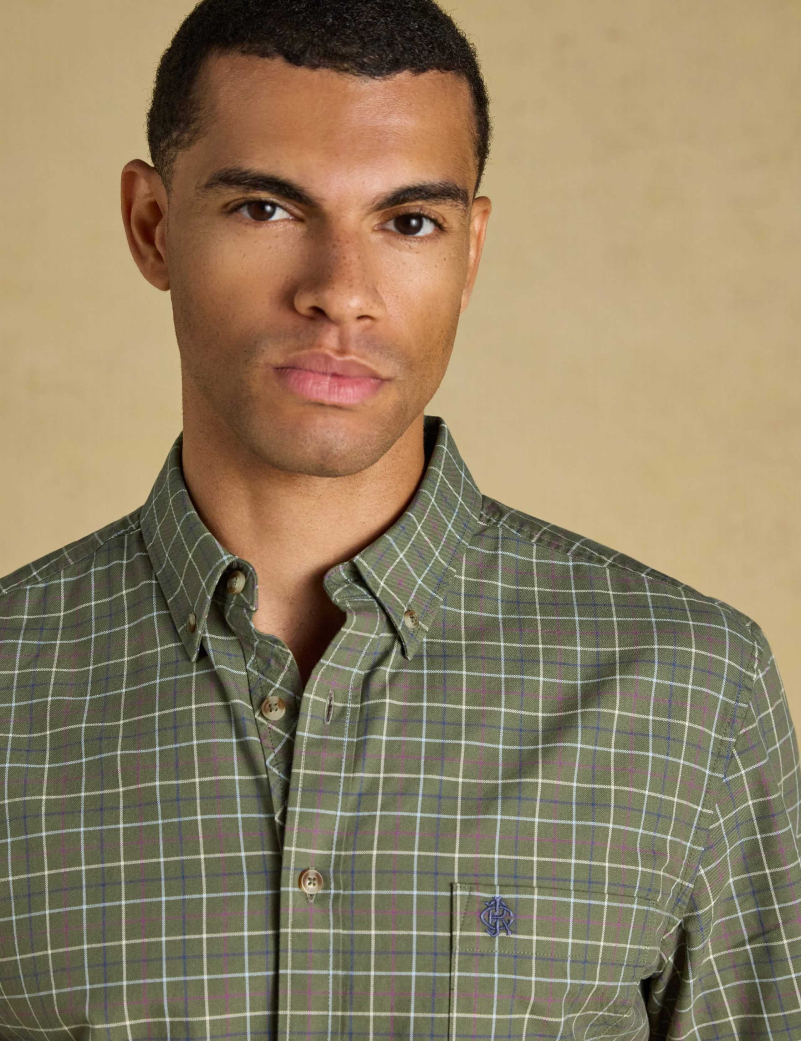 Regular Fit Pure Cotton Checked Oxford Shirt 3 of 11