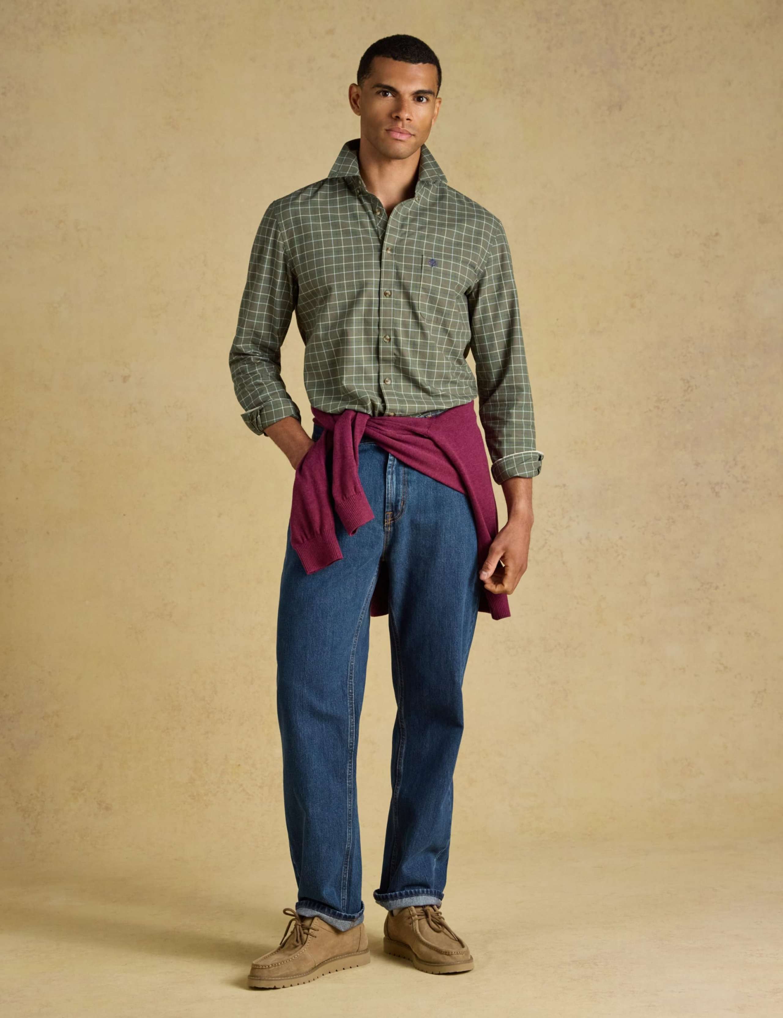Regular Fit Pure Cotton Checked Oxford Shirt 5 of 11
