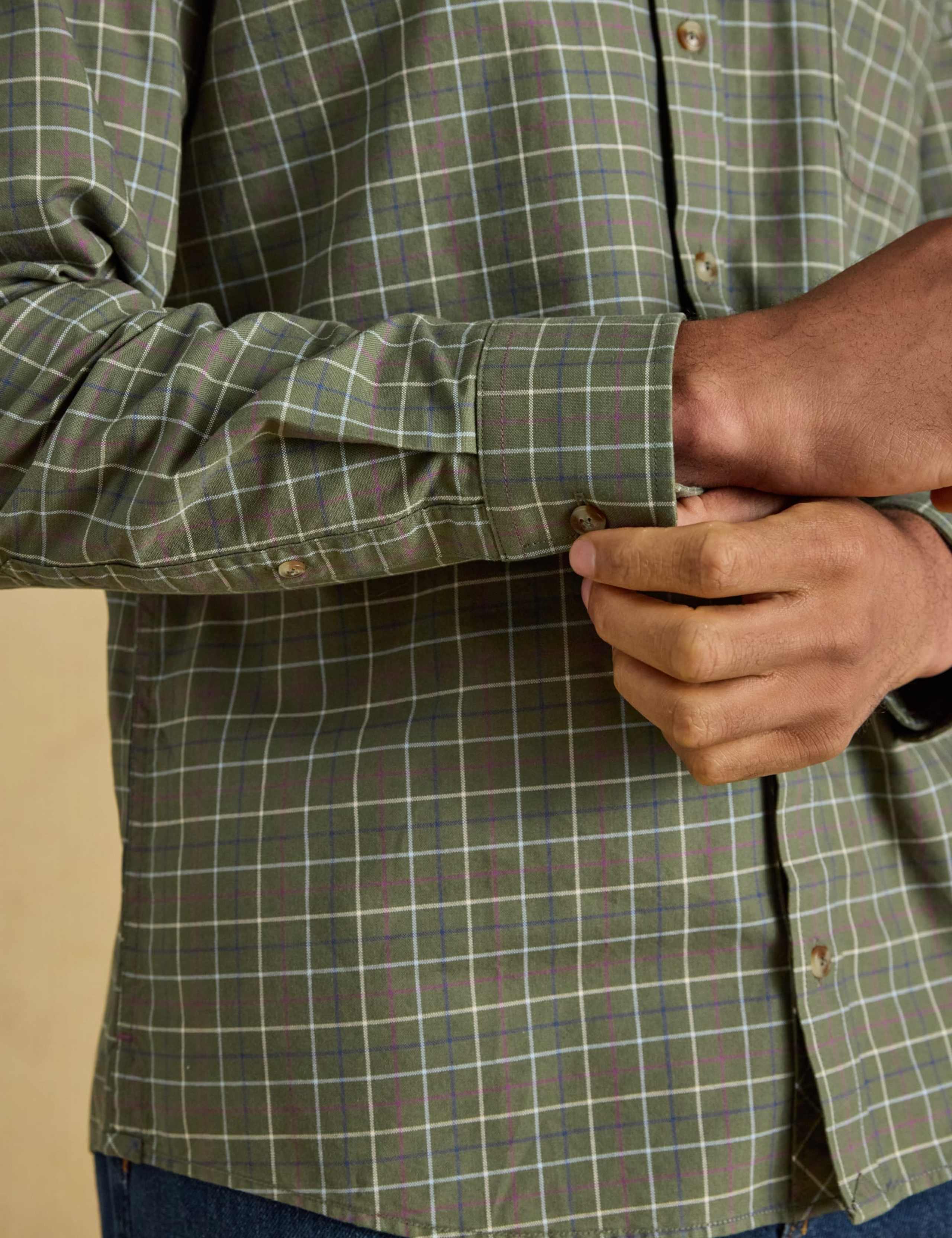Regular Fit Pure Cotton Checked Oxford Shirt 6 of 11