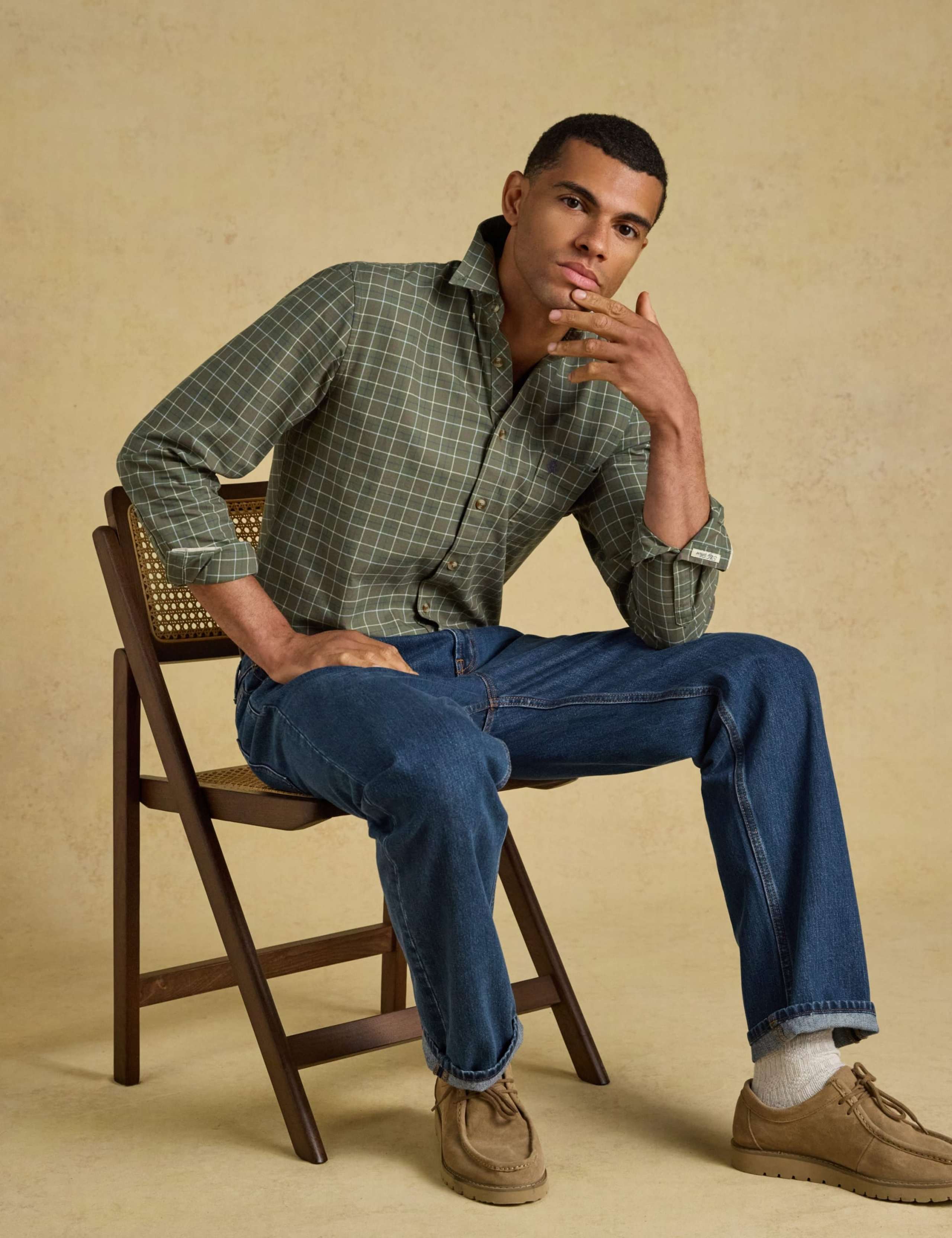 Regular Fit Pure Cotton Checked Oxford Shirt 7 of 11