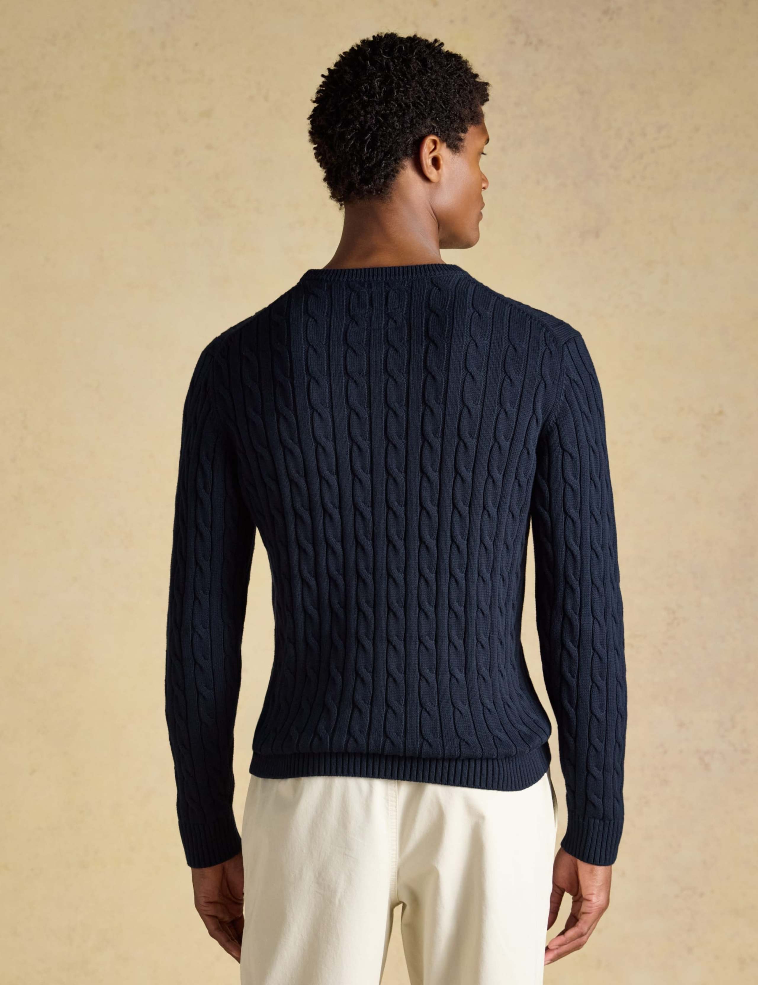 Pure Cotton Cable Knit Crew Neck Jumper 2 of 7