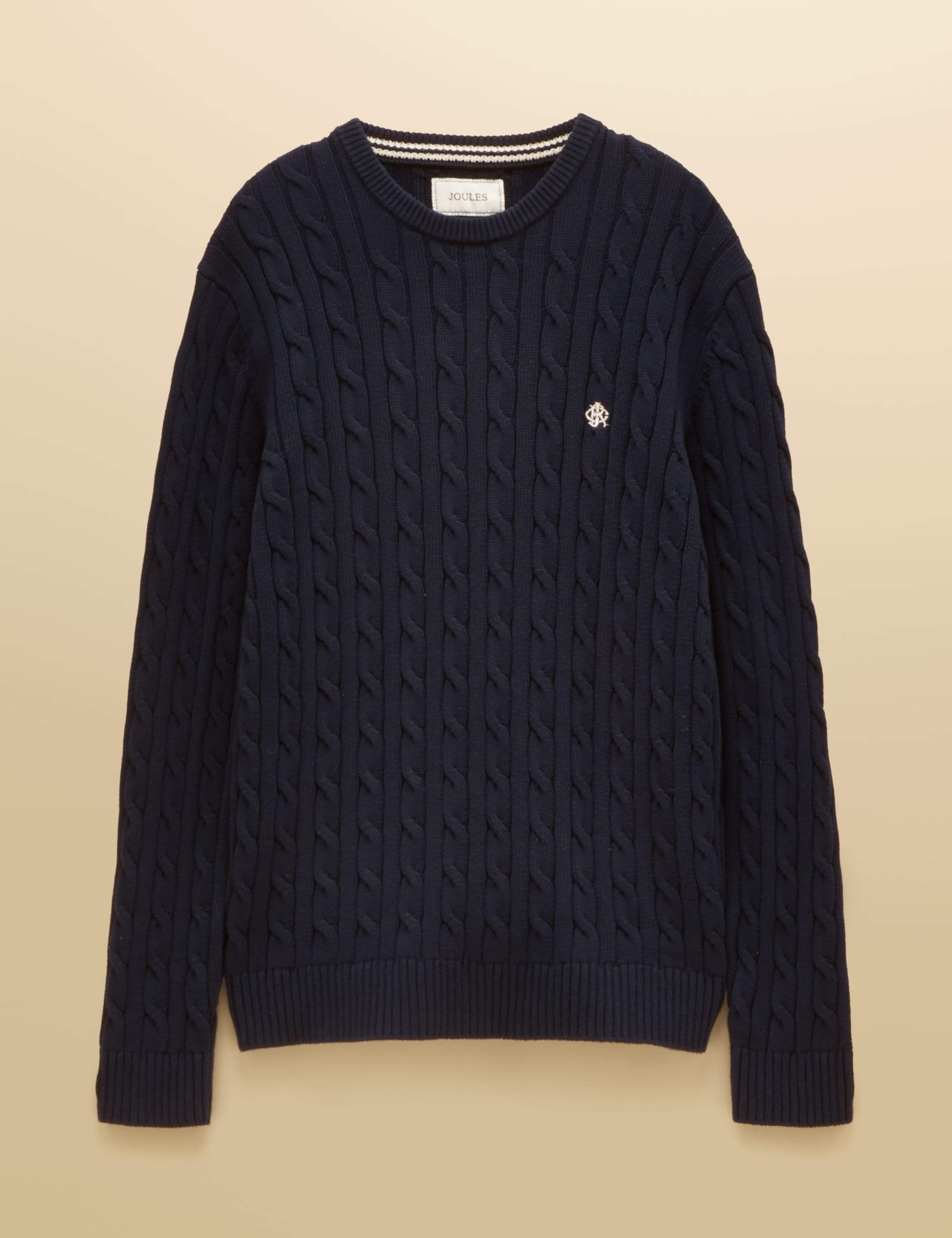 Pure Cotton Cable Knit Crew Neck Jumper 6 of 7