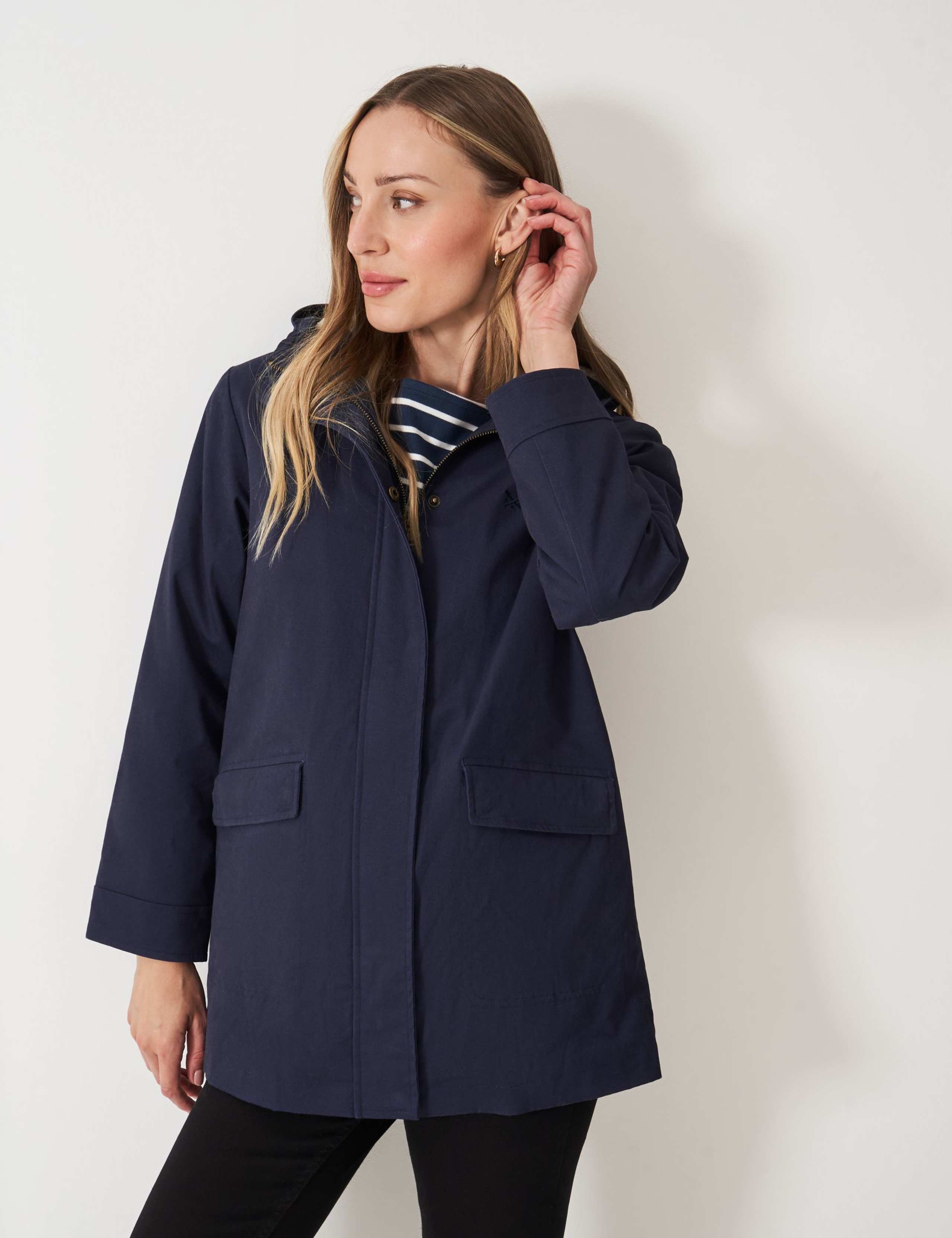 Cotton Rich Showerproof Hooded Raincoat 3 of 5