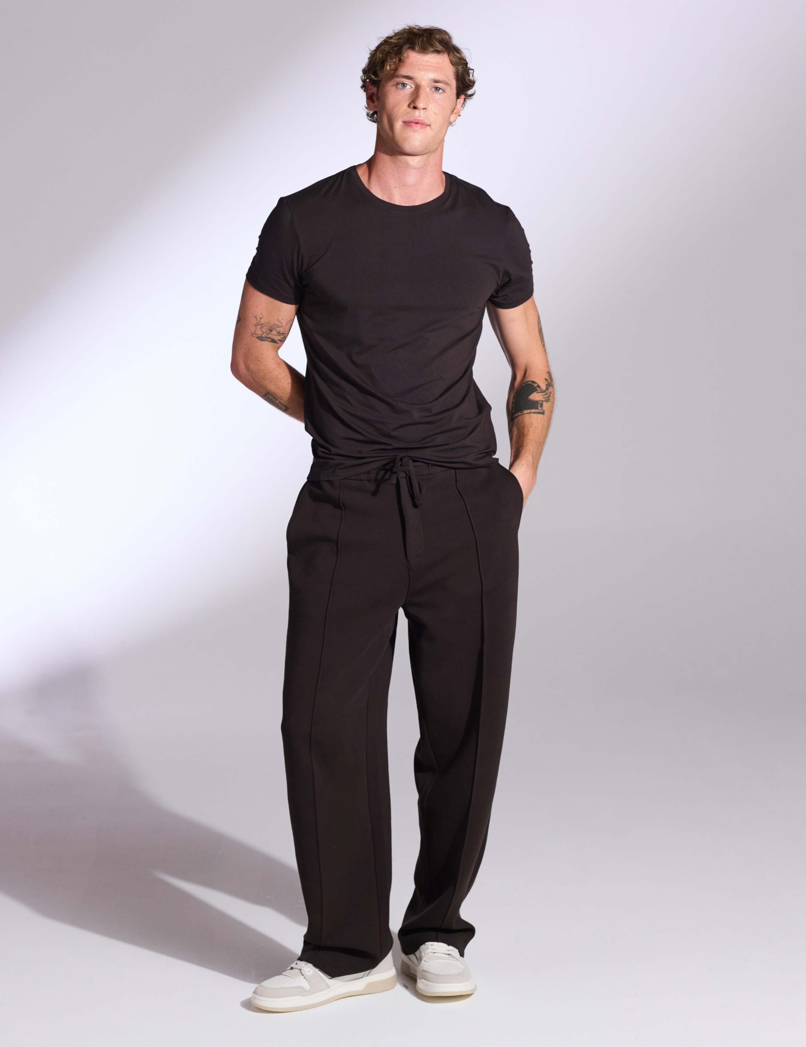 Cotton Rich Pin Tuck Joggers 2 of 2