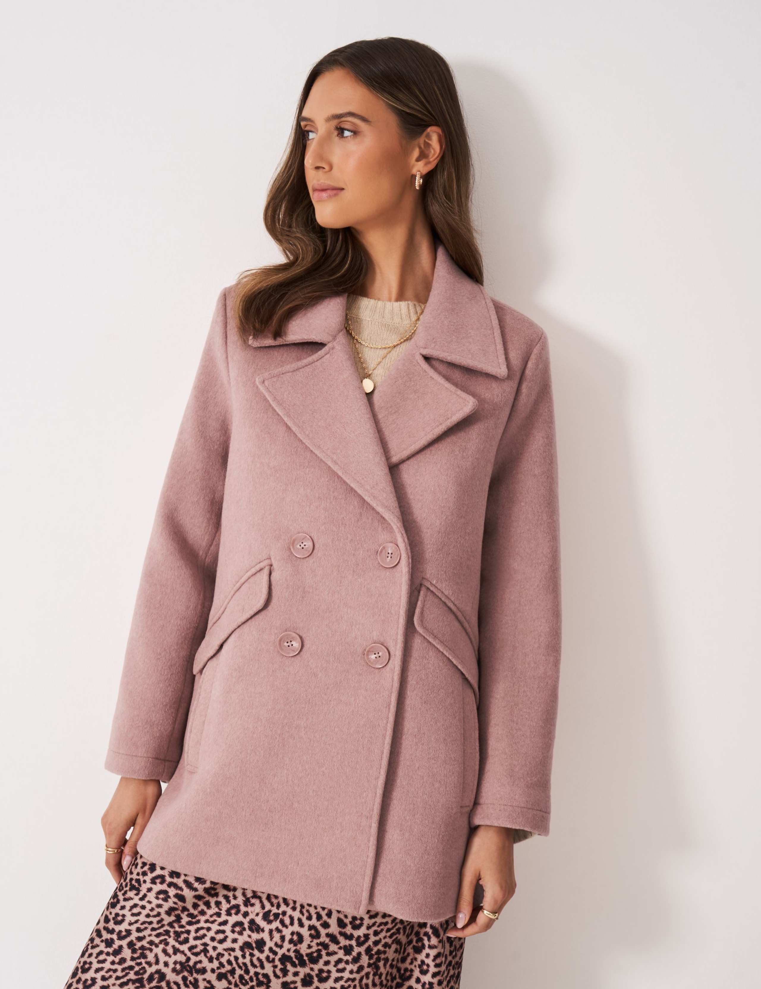 Wool Blend Double Breasted Peacoat 4 of 5