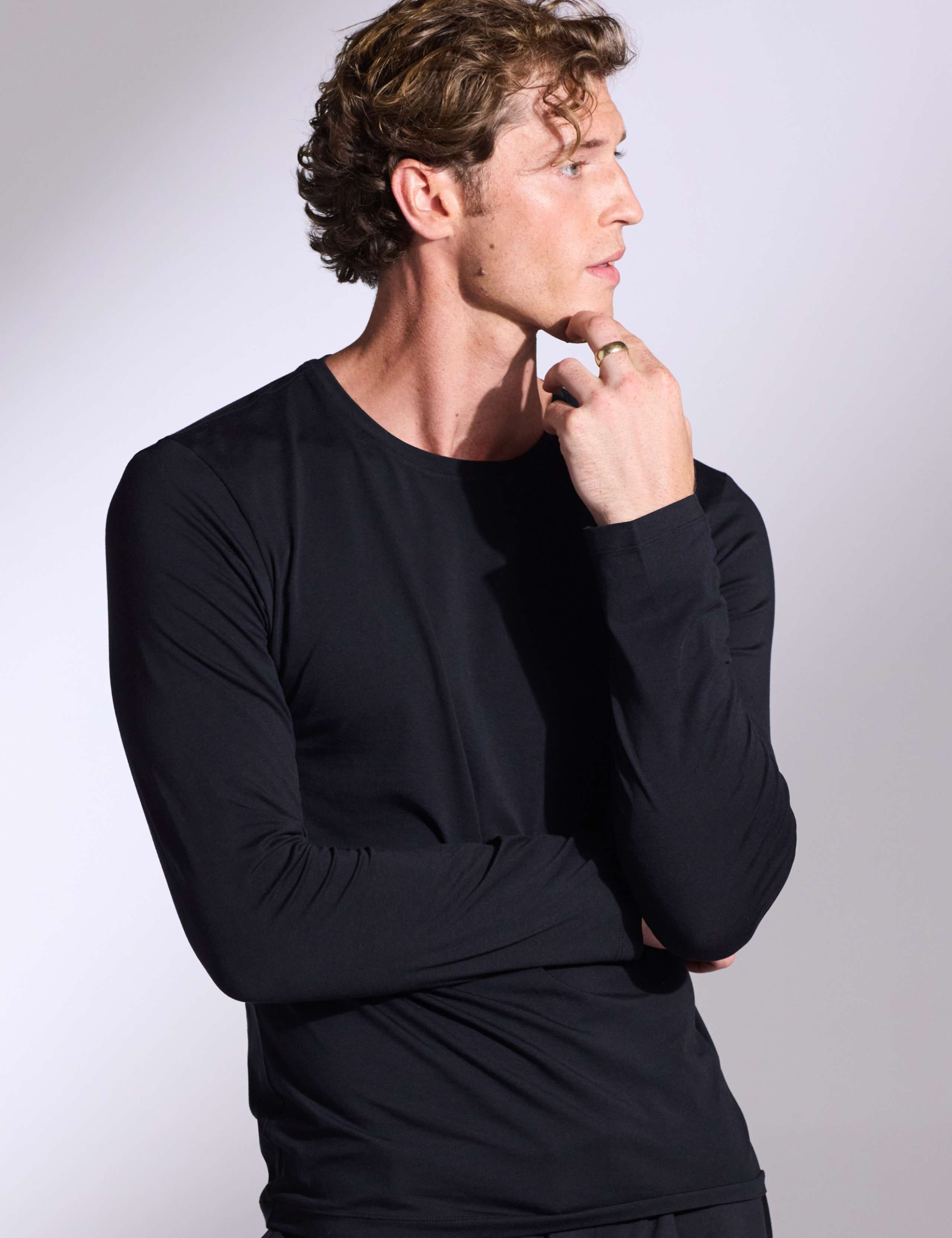 Cotton Blend Long Sleeve Top 1 of 3