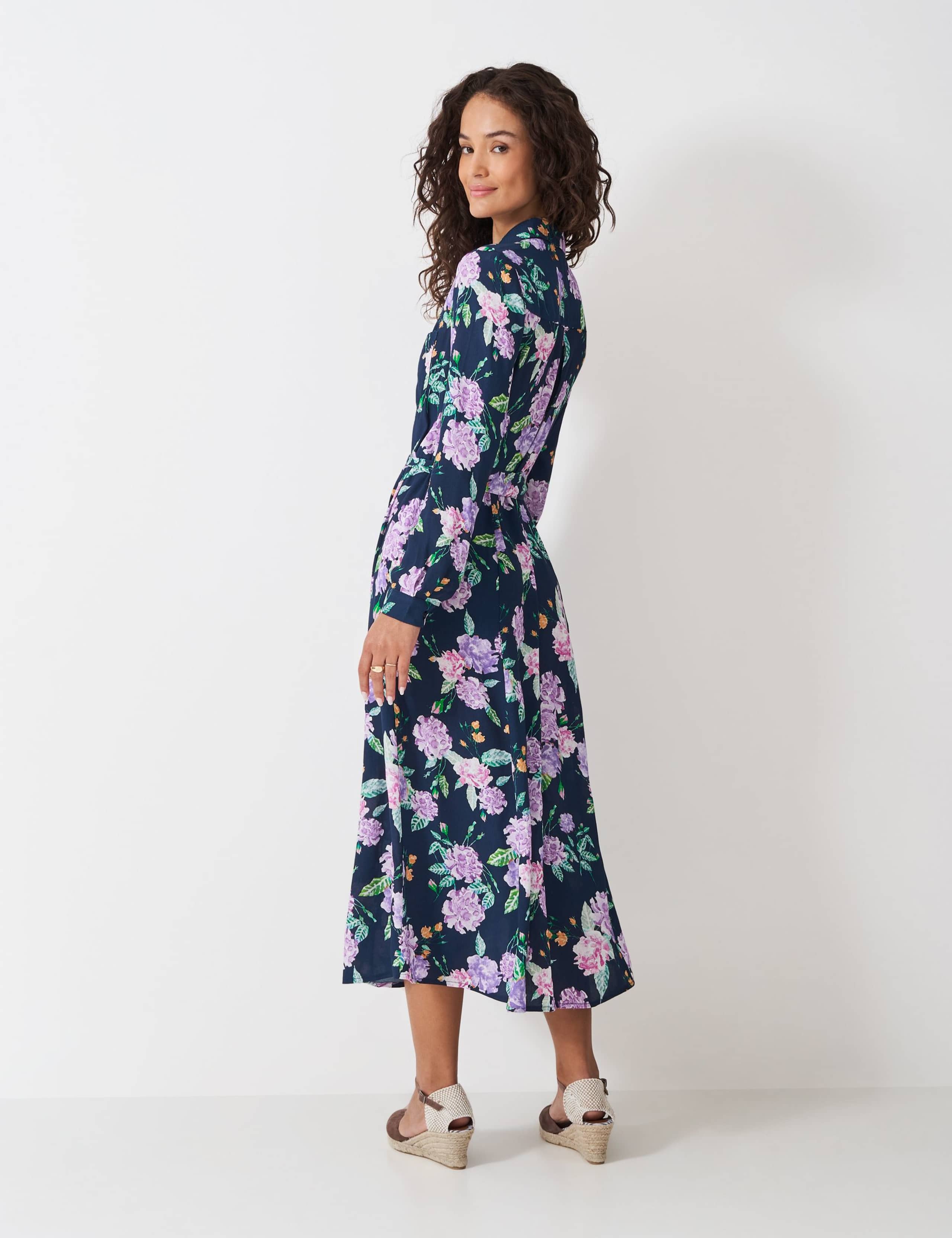 Floral Belted Midi Shirt Dress 3 of 5