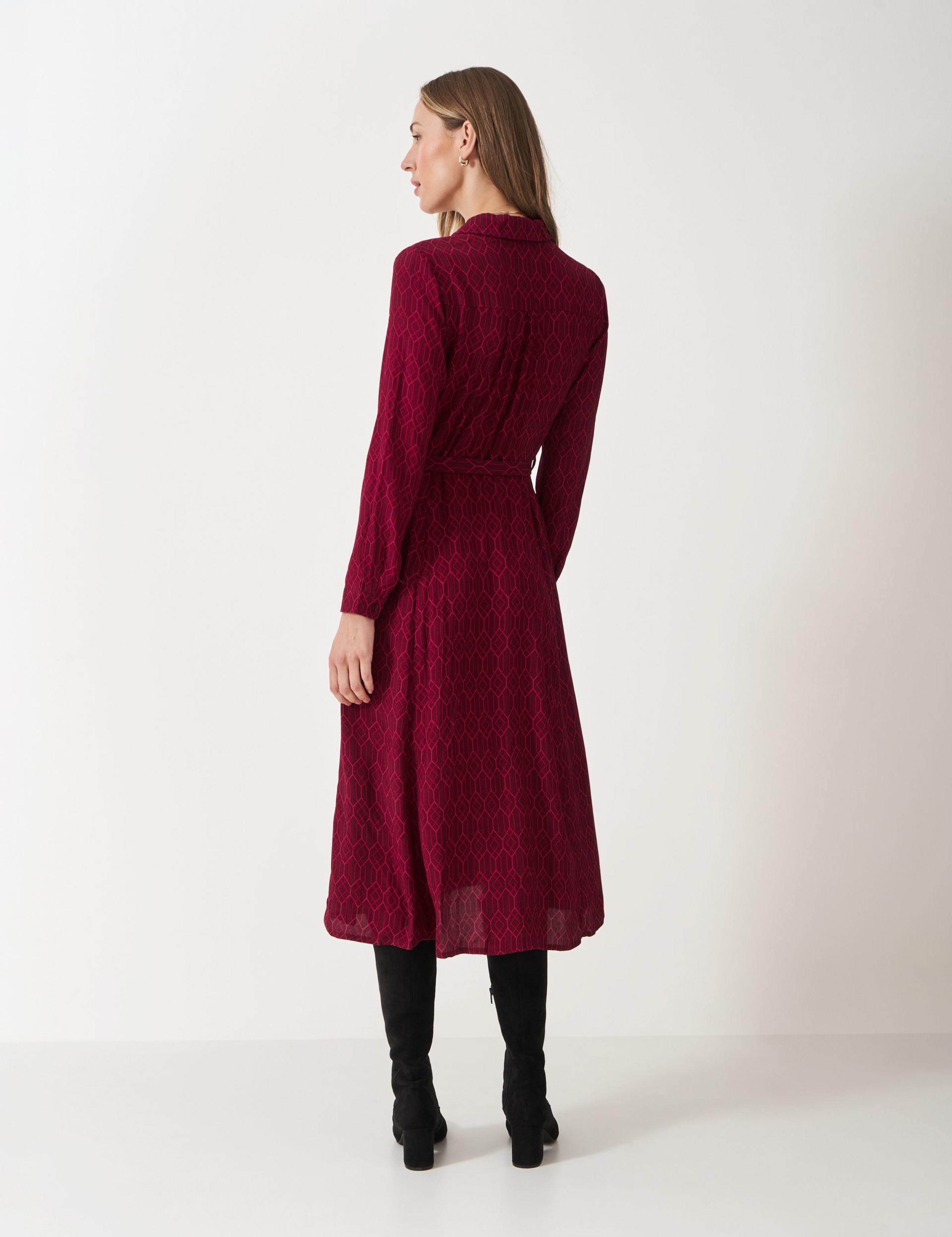 Floral Belted Midi Shirt Dress 3 of 5