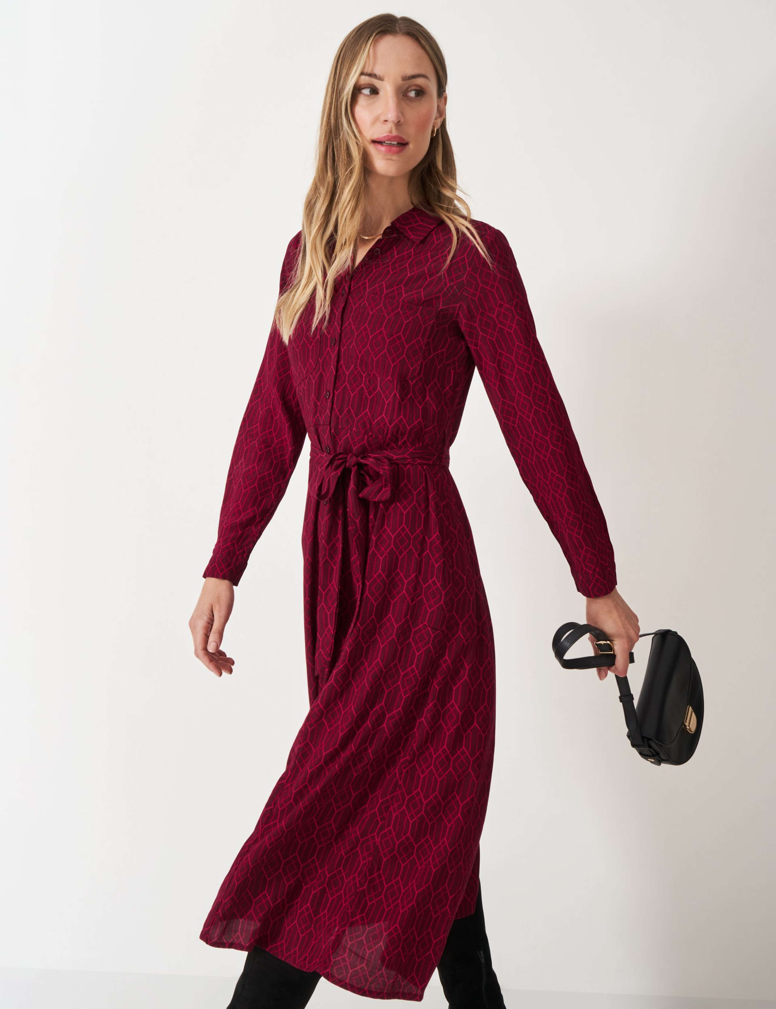 Floral Belted Midi Shirt Dress 5 of 5