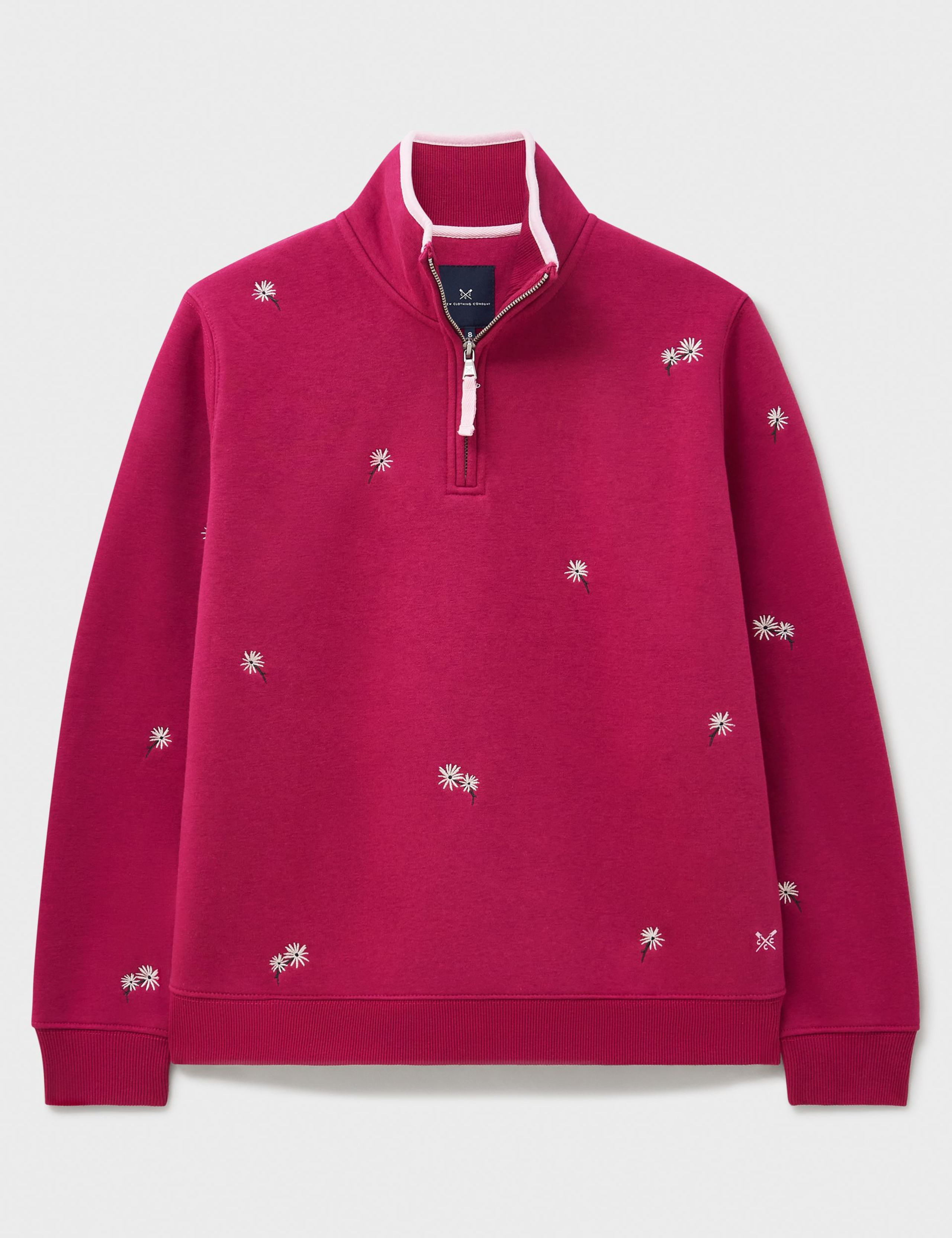 Cotton Rich Embroidered Half Zip Sweatshirt 2 of 5