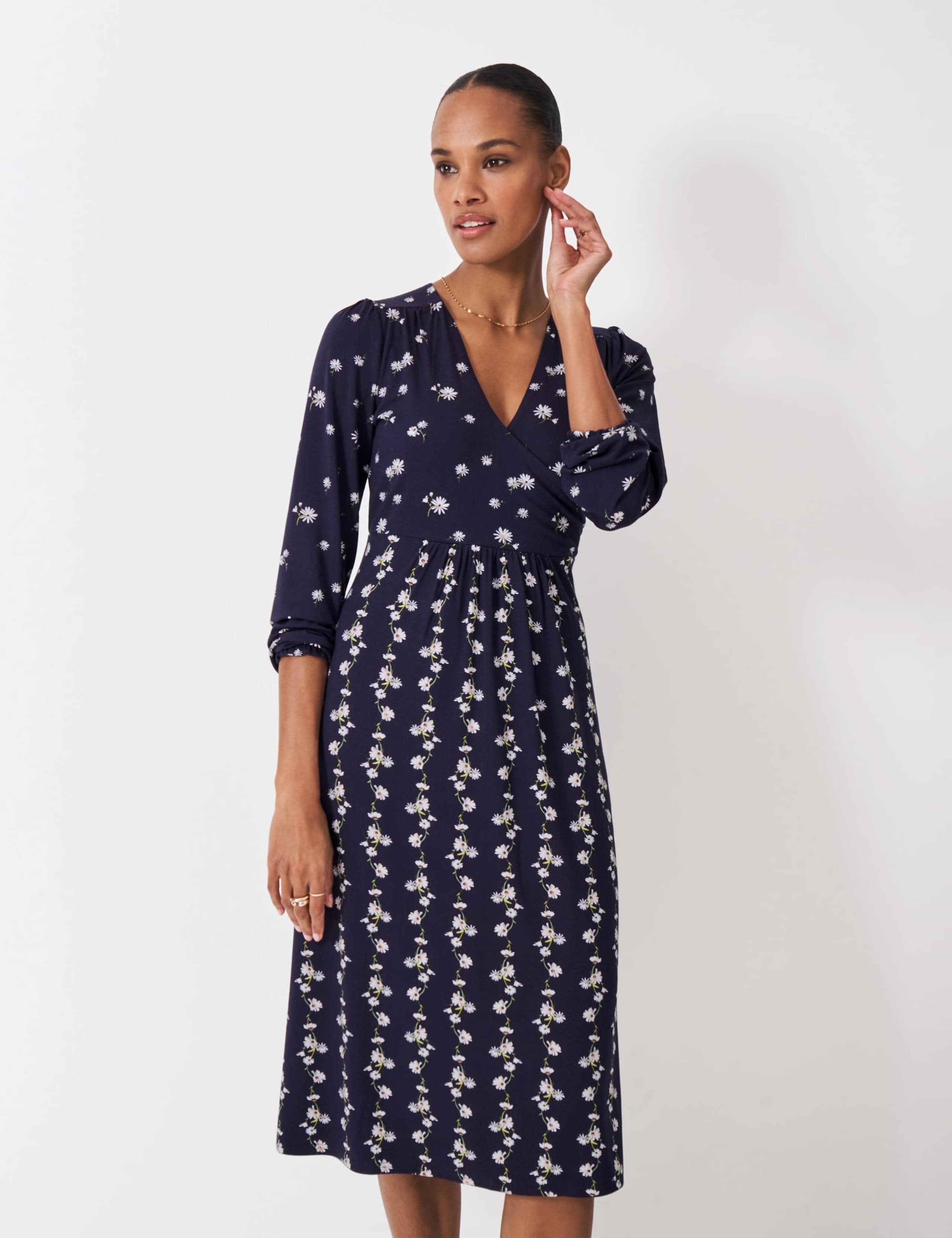 Jersey Floral Midi Wrap Dress 3 of 5