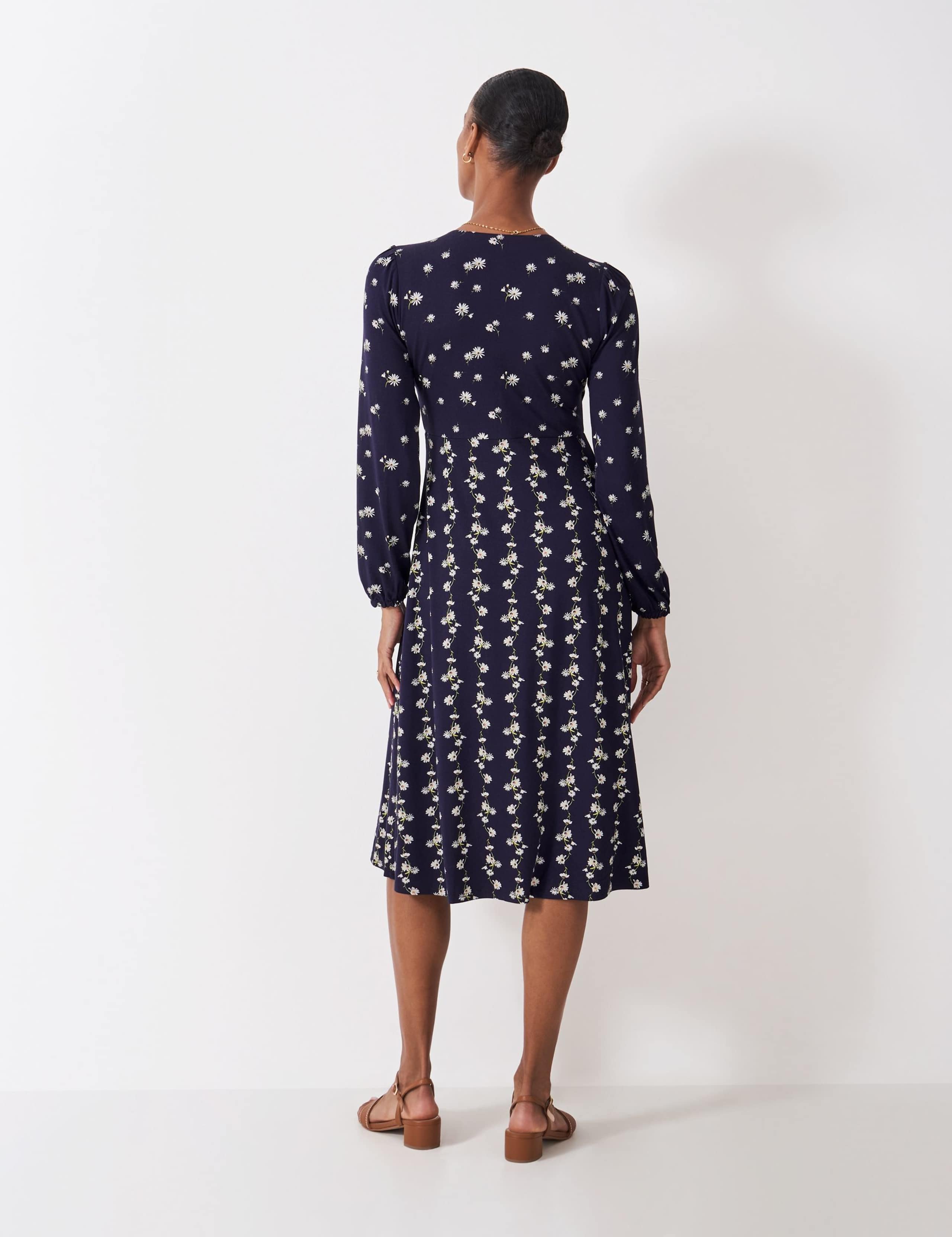 Jersey Floral Midi Wrap Dress 4 of 5