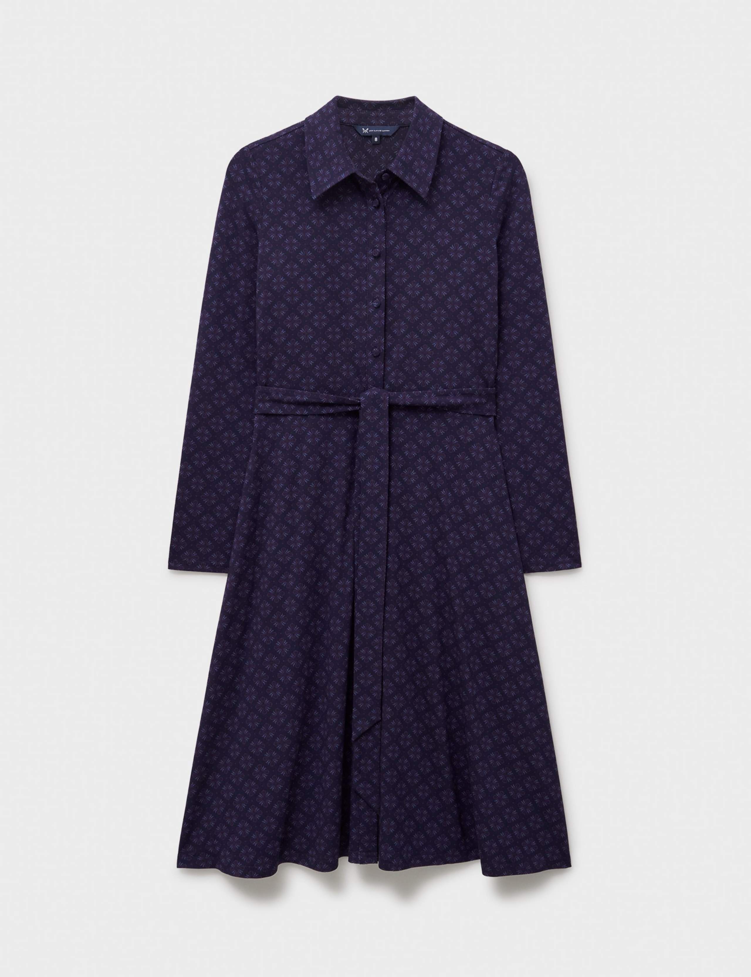 Jersey Geometric Midi Shirt Dress 2 of 5