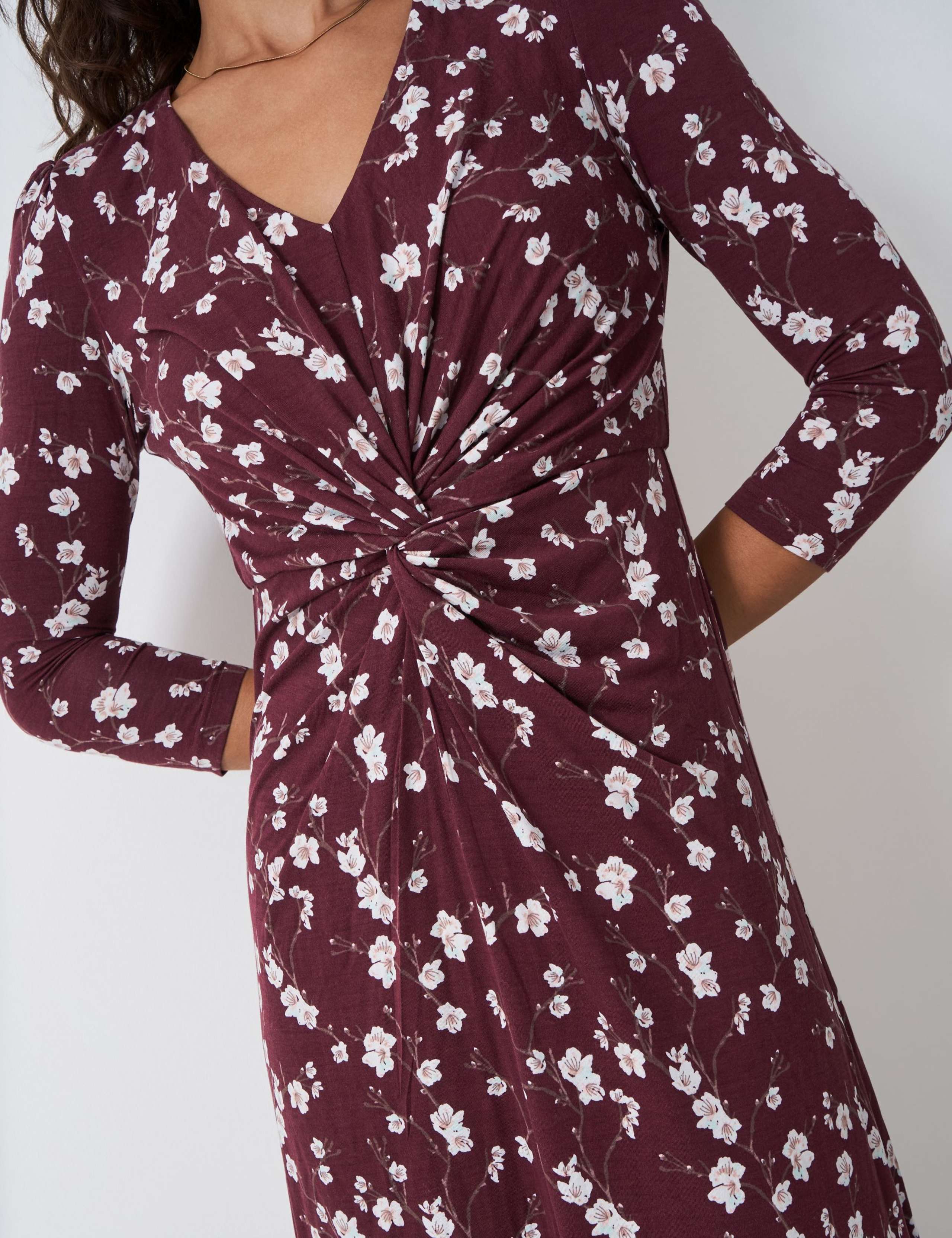 Jersey Floral Twist Front Midaxi Dress 4 of 5