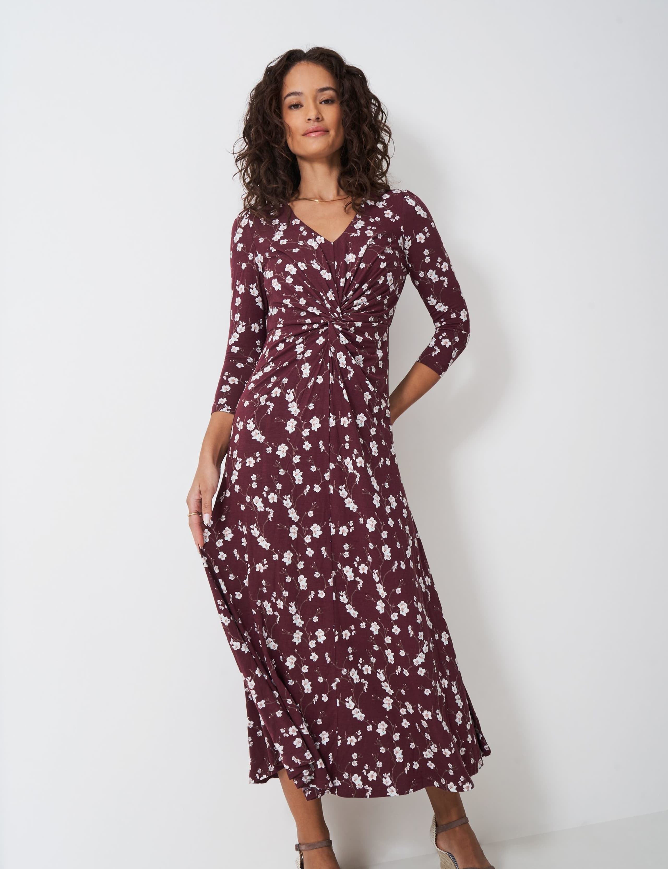 Jersey Floral Twist Front Midaxi Dress 5 of 5