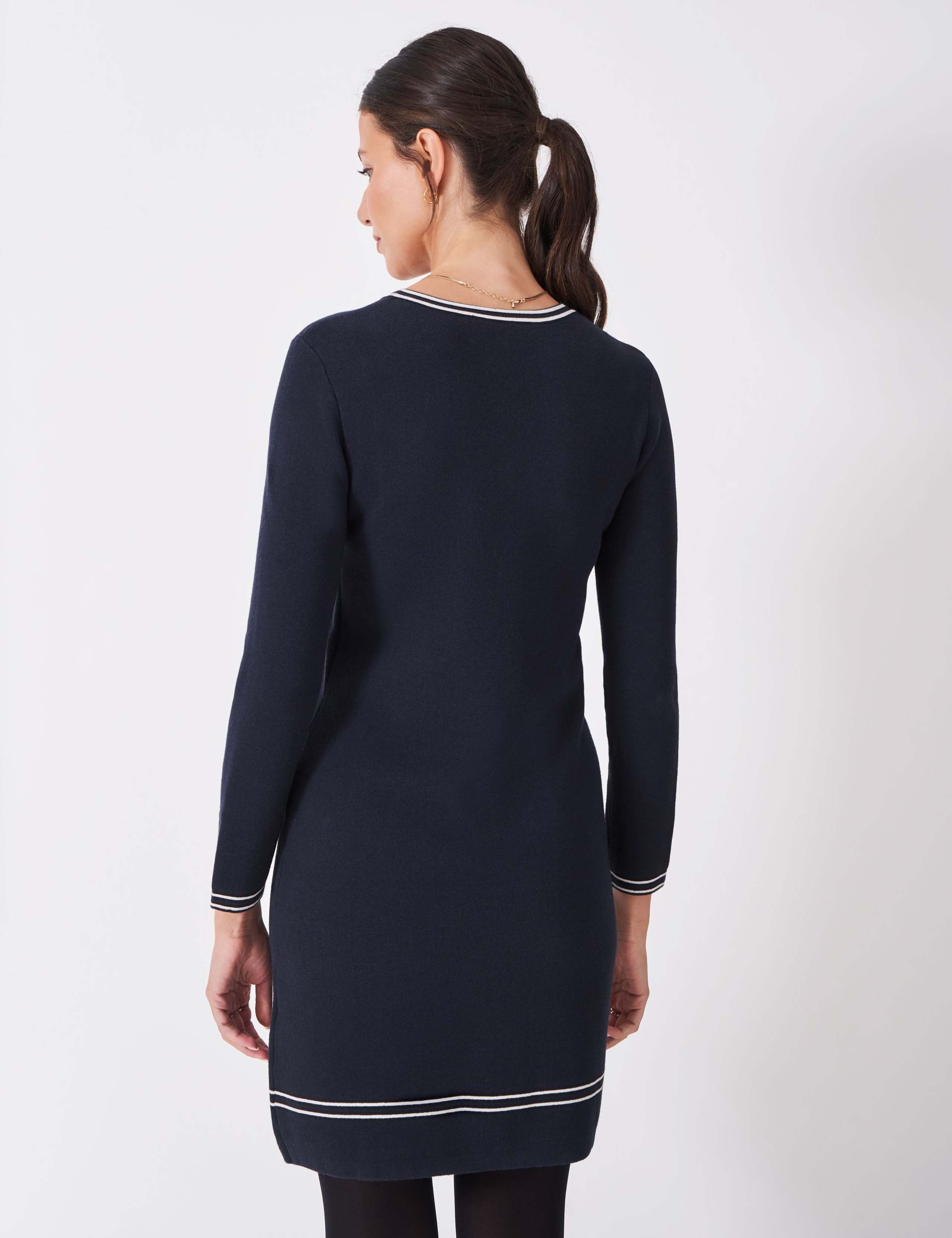 Cotton Blend Knitted Shift Dress 4 of 5