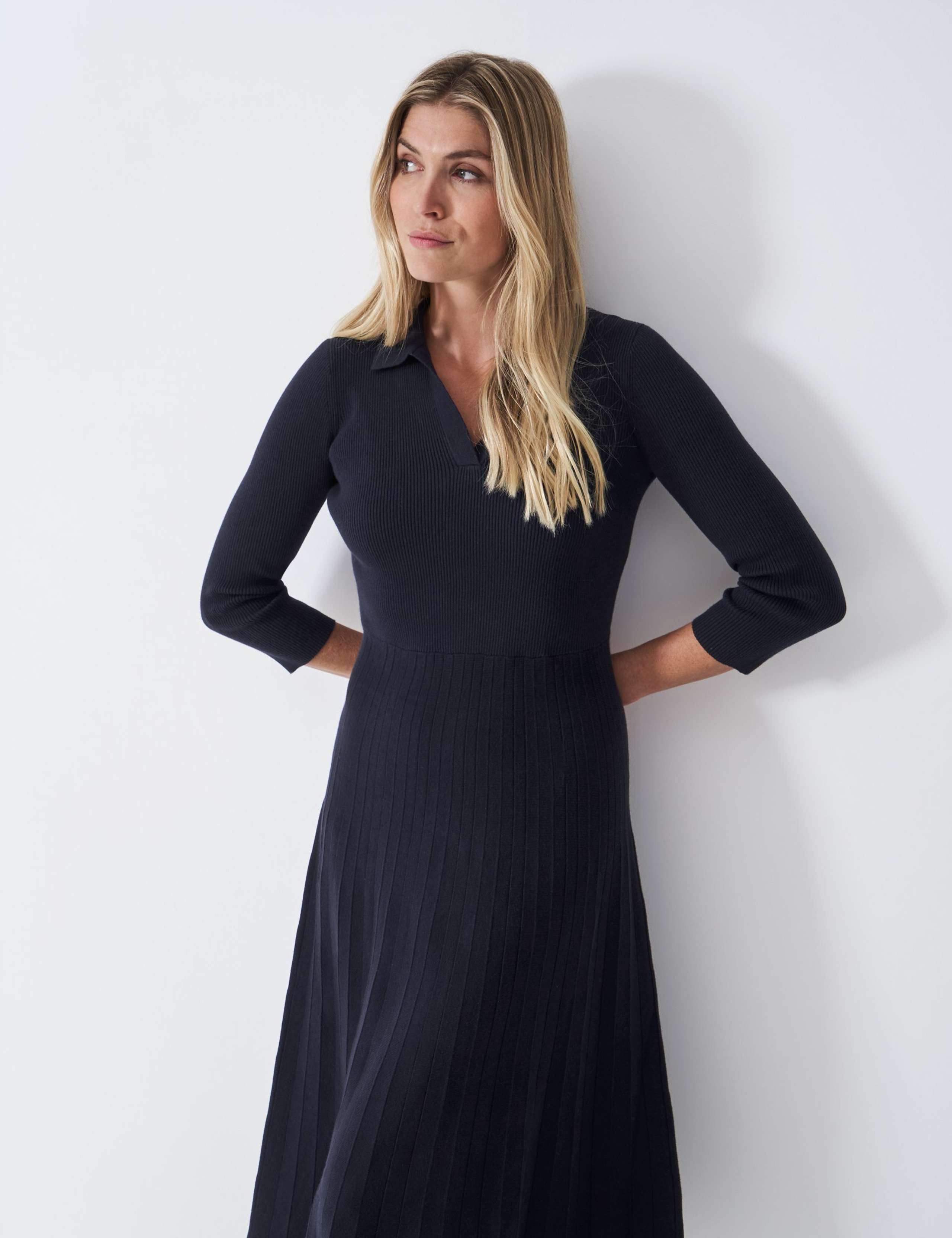Cotton Rich Ribbed Midi Jumper Dress 3 of 5