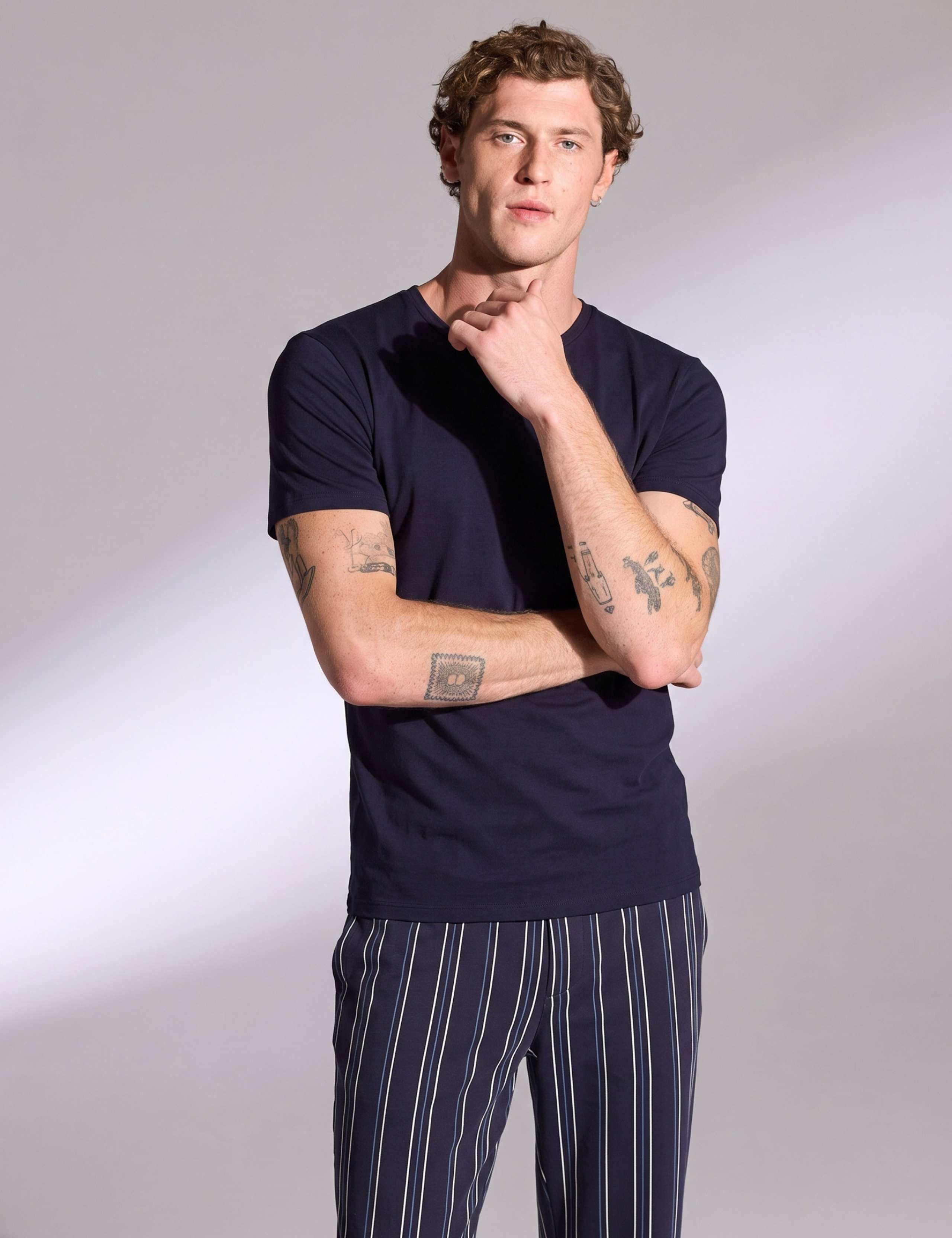 Cotton Blend Striped Pyjama Set 2 of 4
