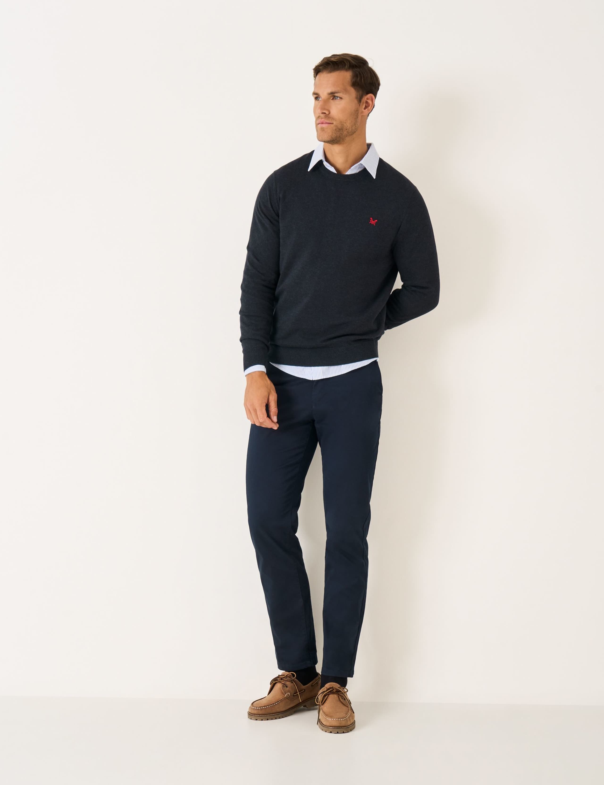 Pure Cotton Crew Neck Jumper 1 of 5