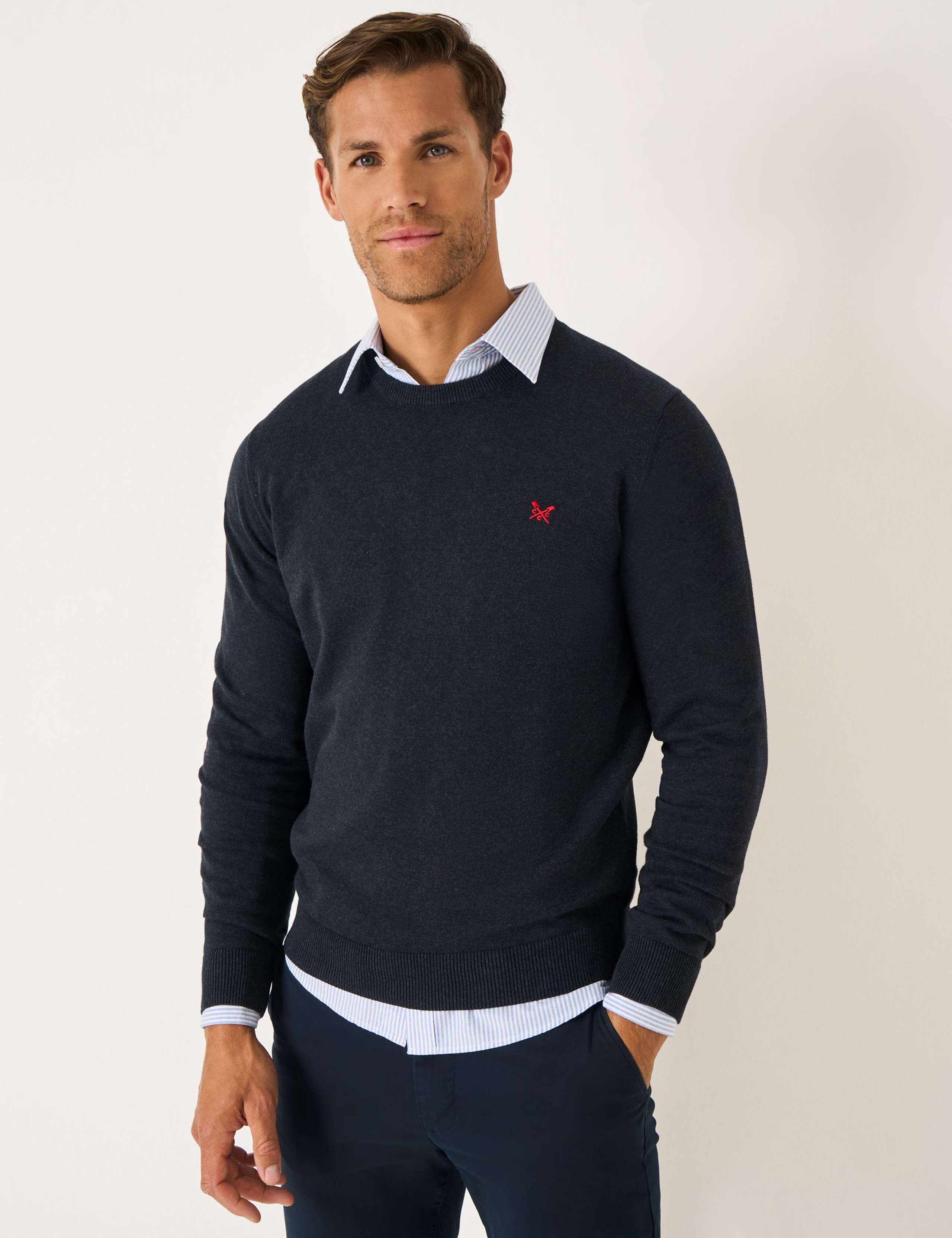 Pure Cotton Crew Neck Jumper 3 of 5