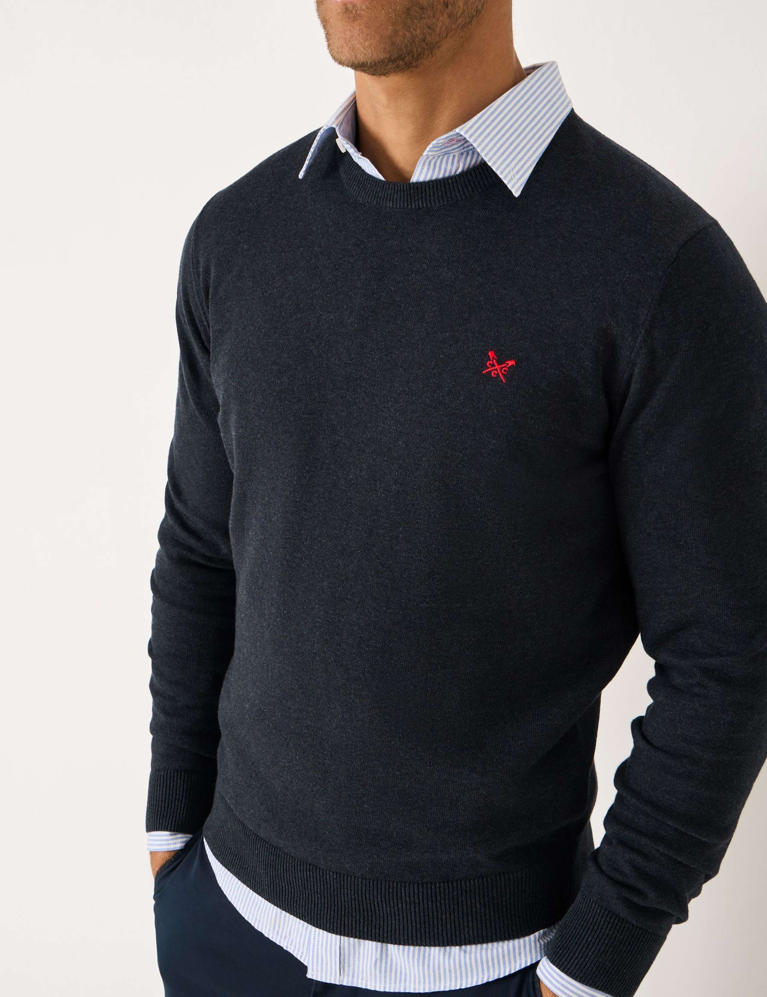 Pure Cotton Crew Neck Jumper 4 of 5