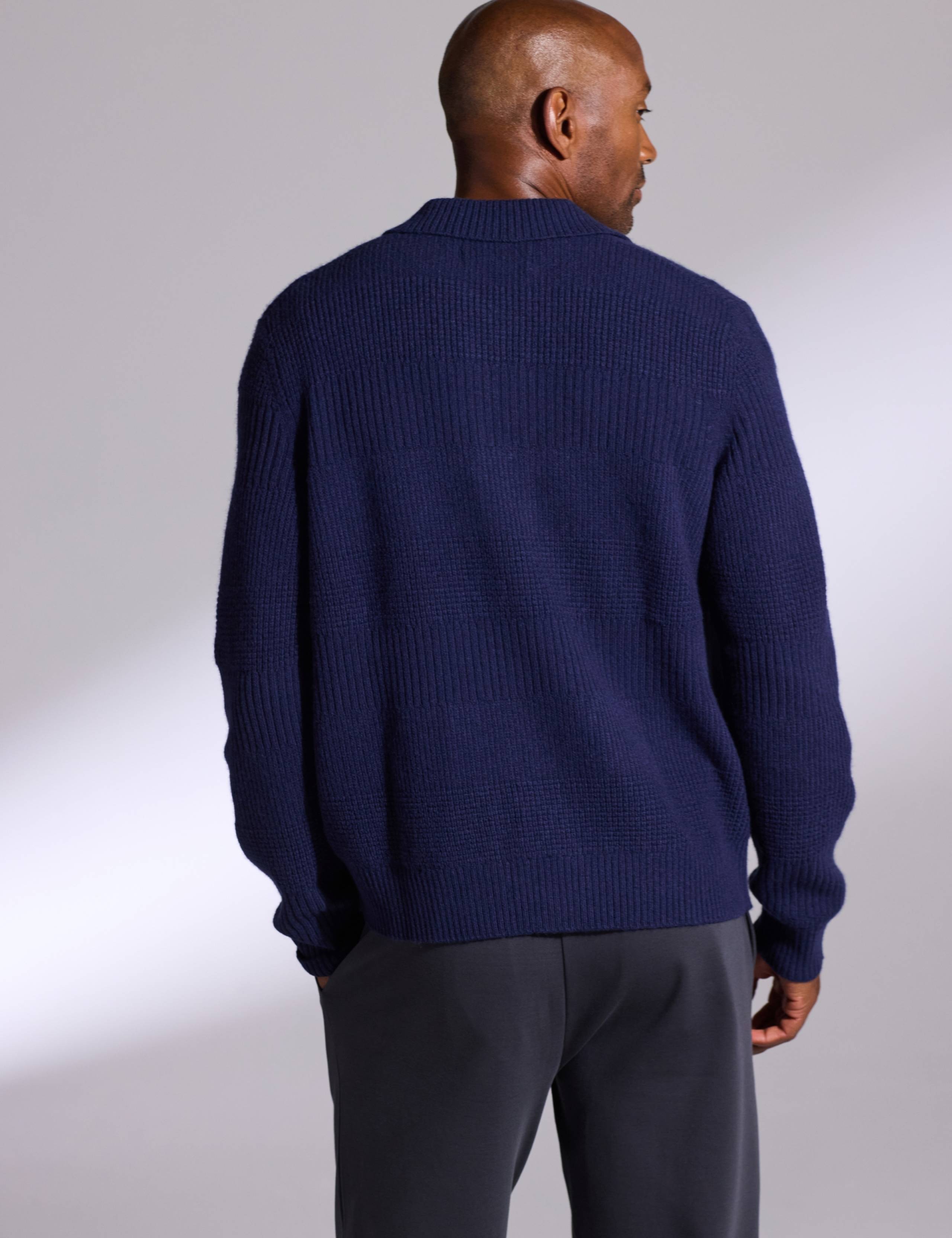 Pure Lambswool Textured Striped Cardigan 5 of 5