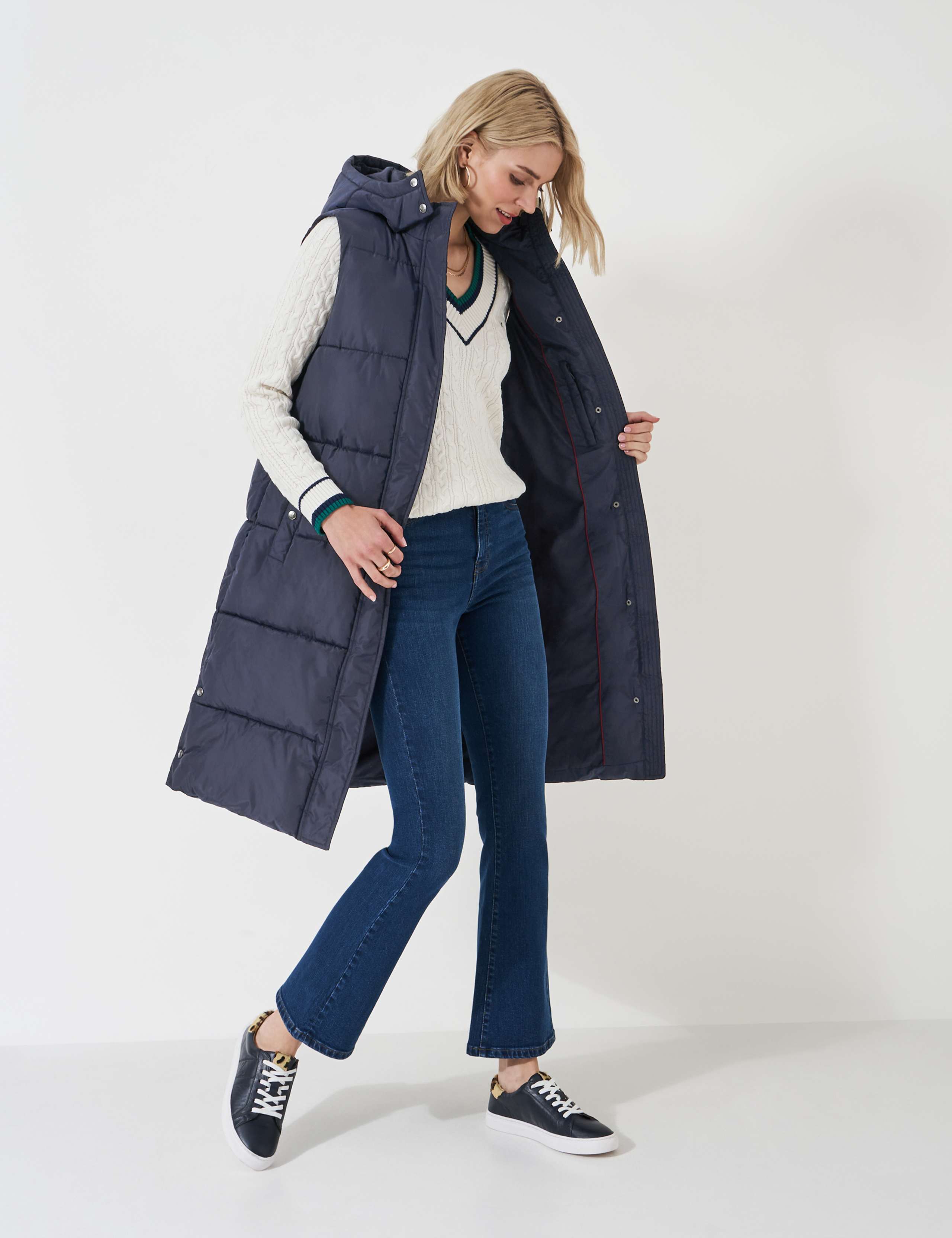 Padded Hooded Longline Gilet 2 of 4