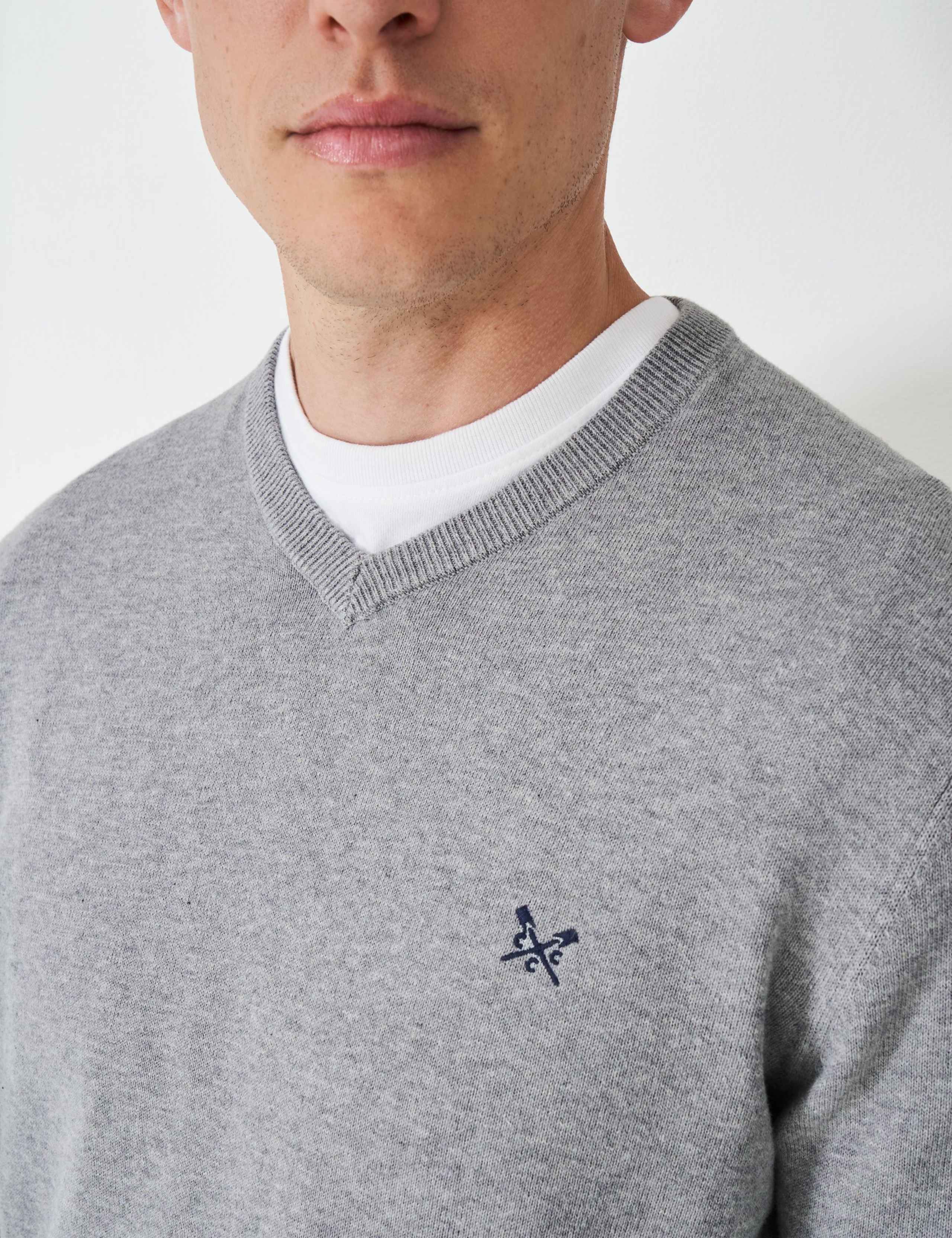 Pure Cotton V-Neck Jumper 4 of 5