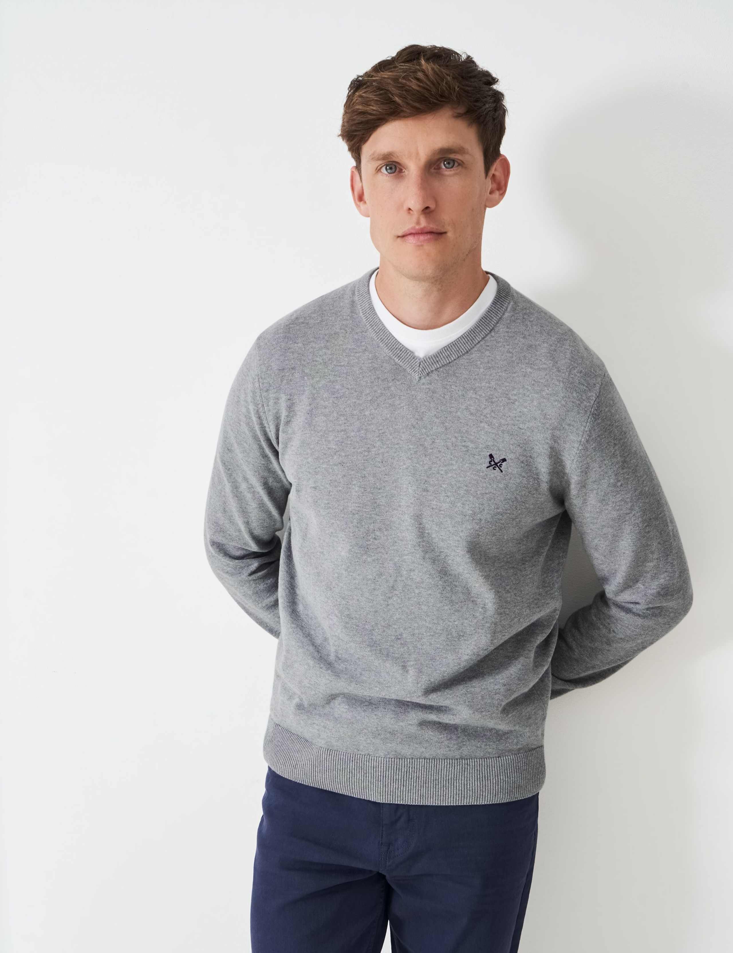 Pure Cotton V-Neck Jumper 5 of 5