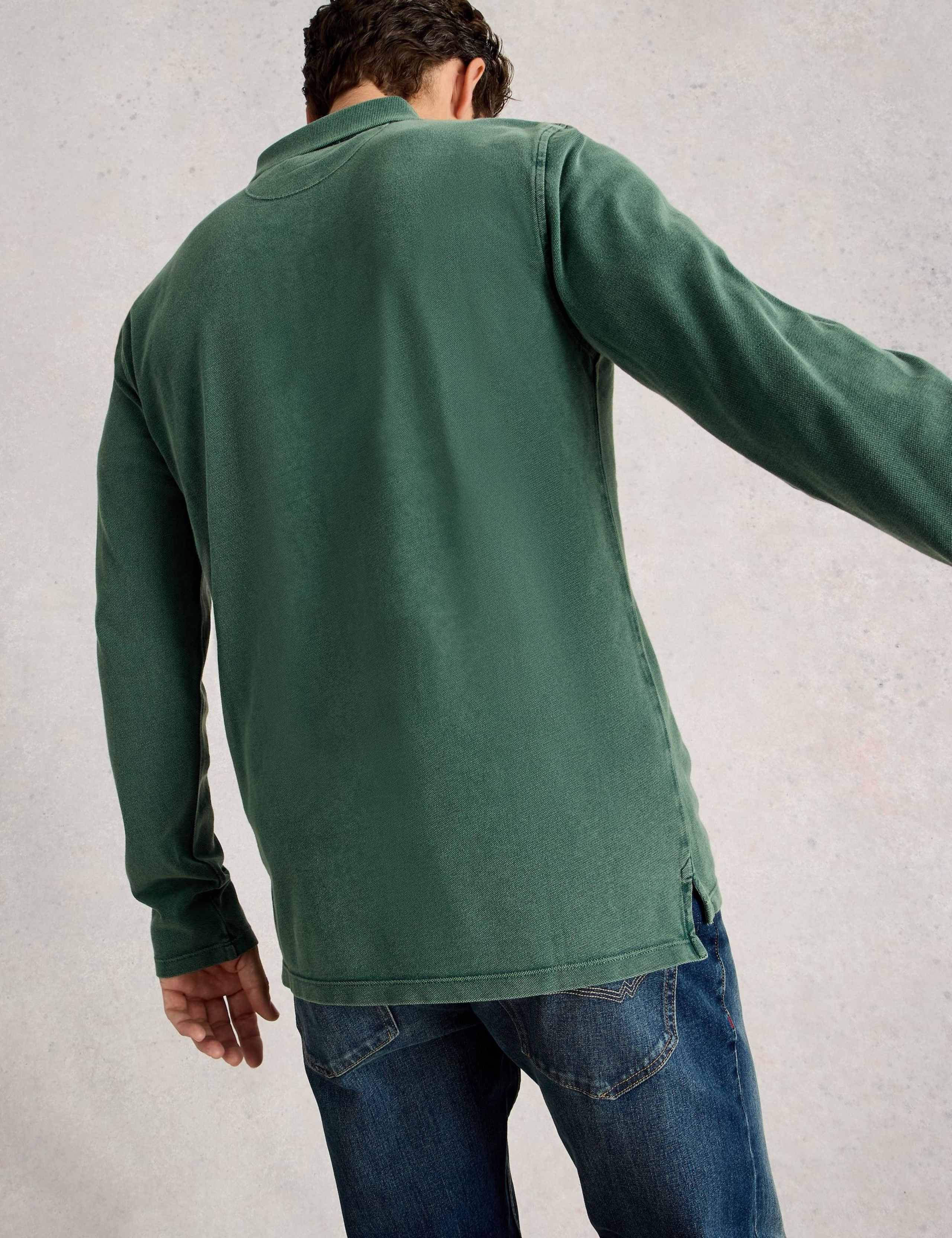 Pure Cotton Long Sleeve Polo Shirt 4 of 6
