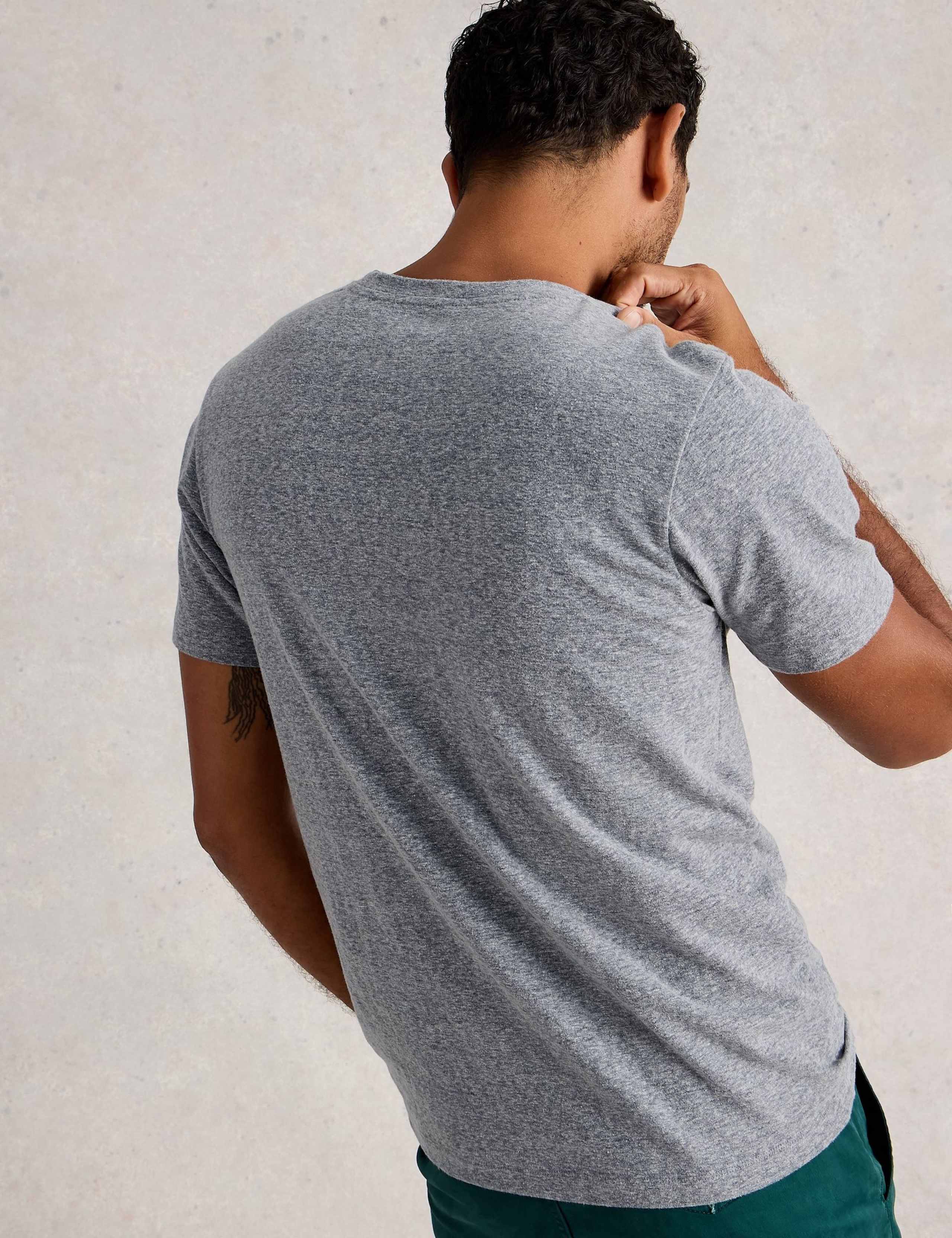Pure Cotton Patch Pocket Crew Neck T-Shirt 3 of 6
