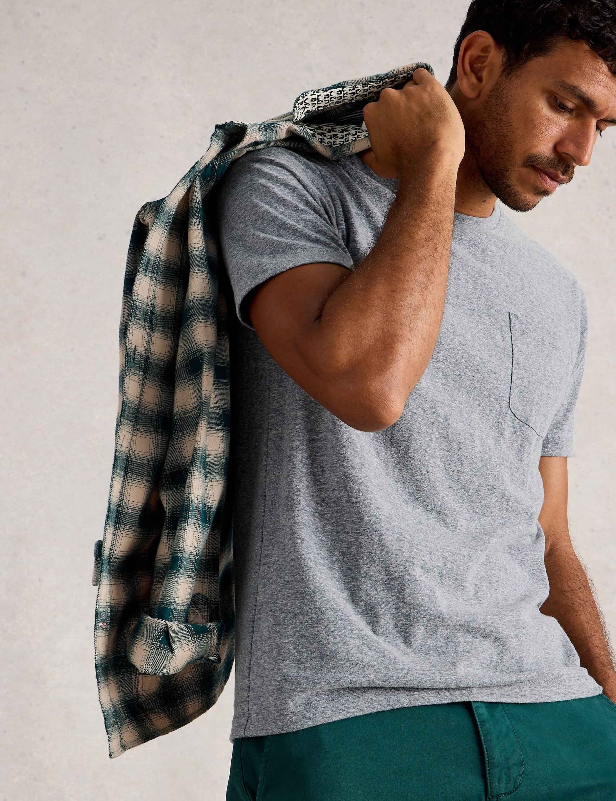 Pure Cotton Patch Pocket Crew Neck T-Shirt 6 of 6