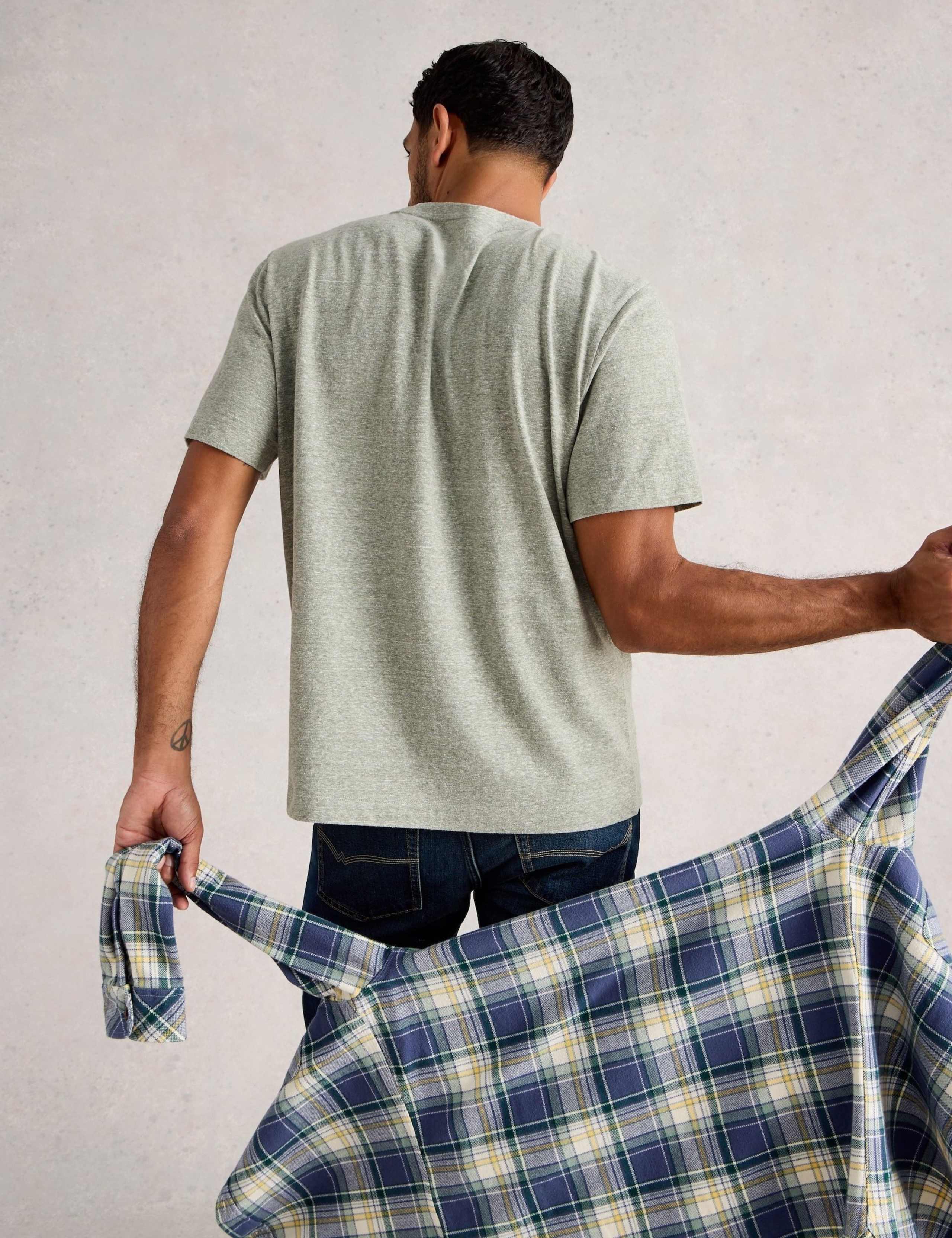 Pure Cotton Patch Pocket Crew Neck T-Shirt 4 of 6