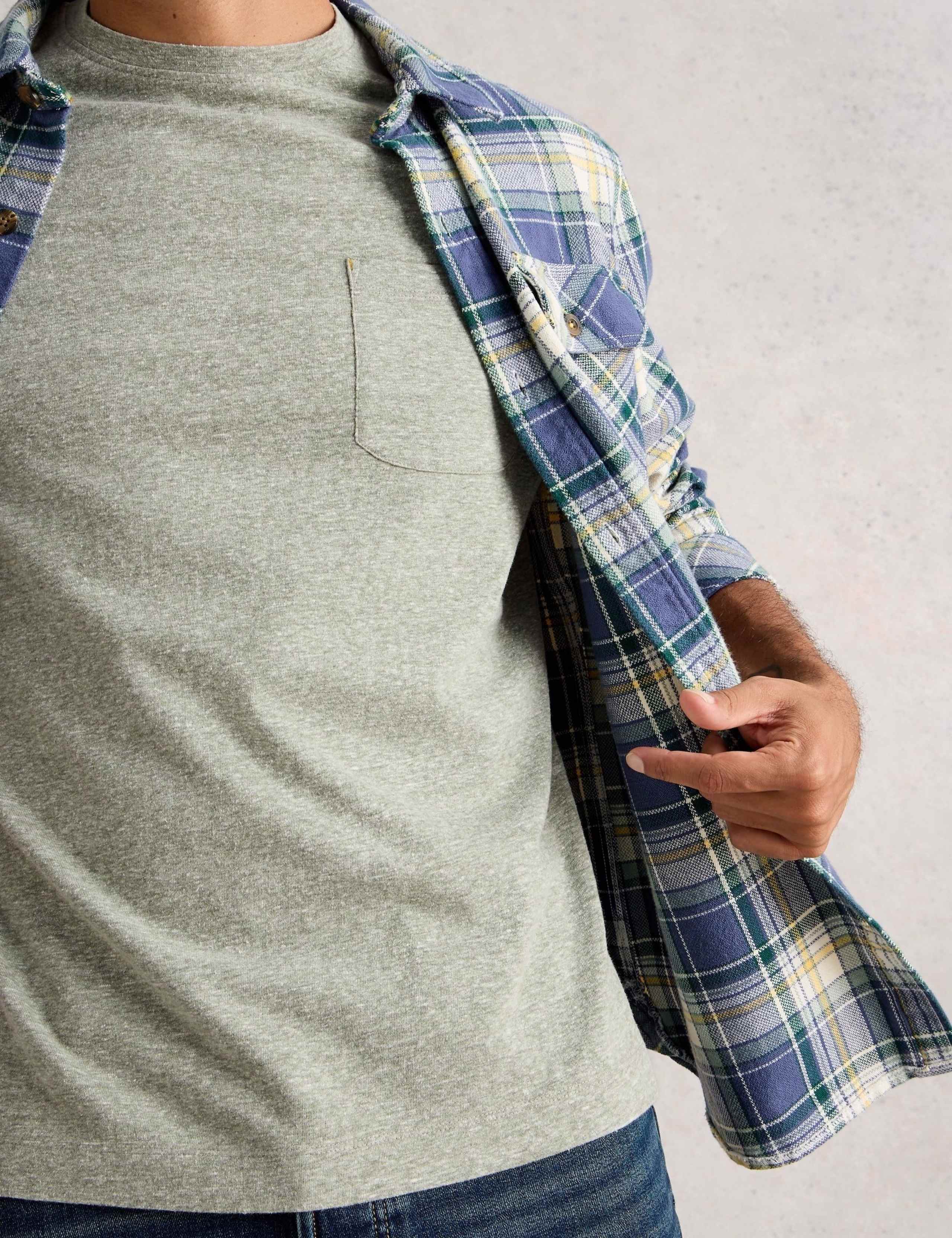 Pure Cotton Patch Pocket Crew Neck T-Shirt 6 of 6
