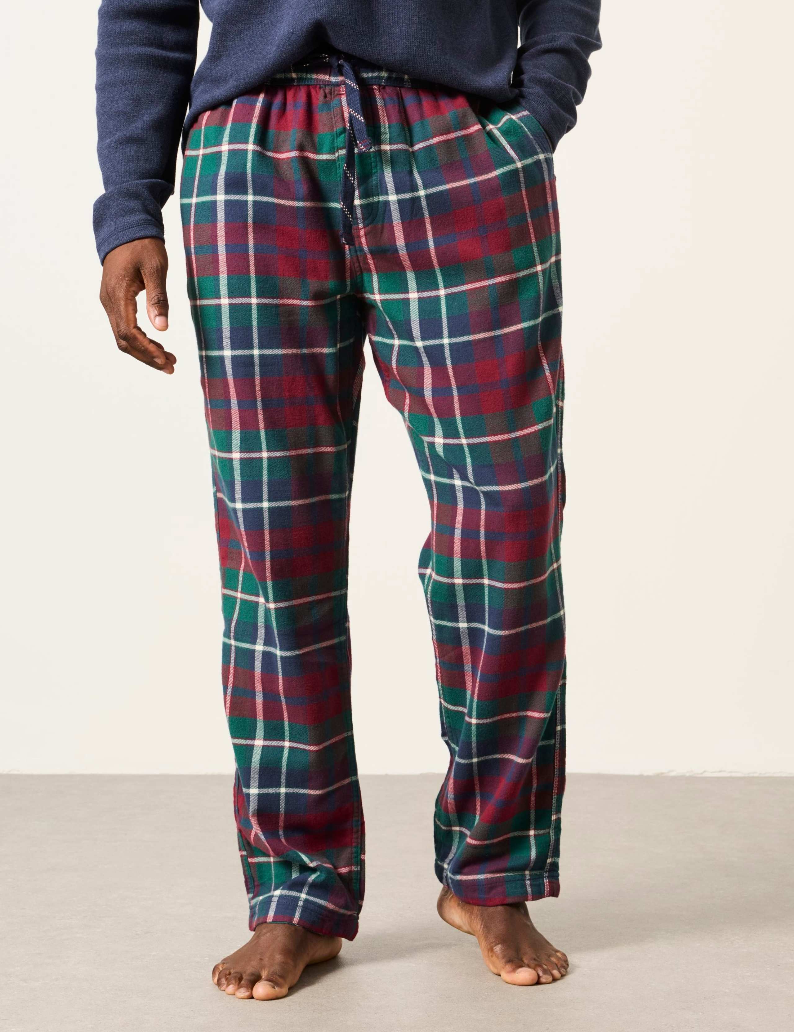 Pure Cotton Checked Pyjama Bottoms 1 of 6