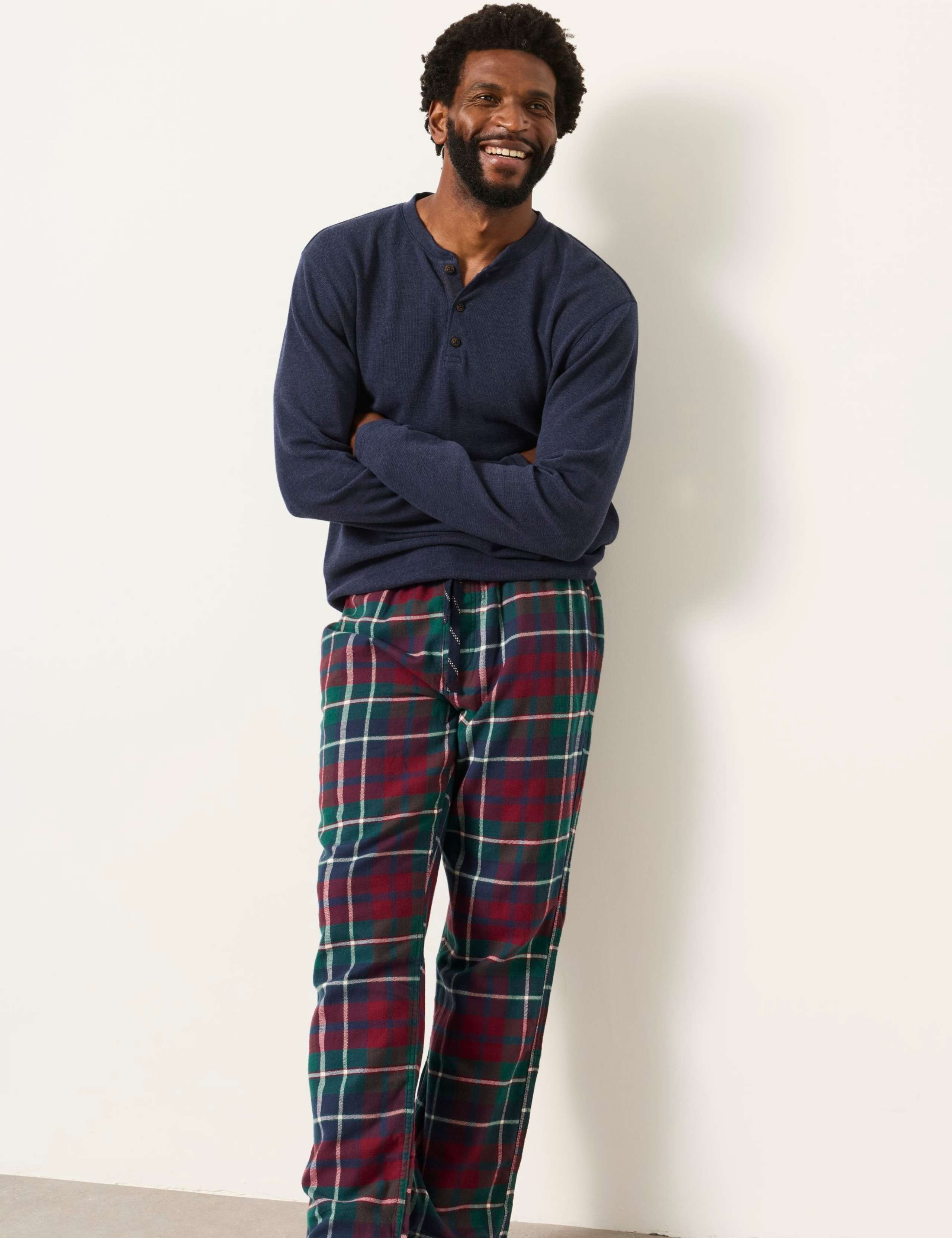 Pure Cotton Checked Pyjama Bottoms 5 of 6