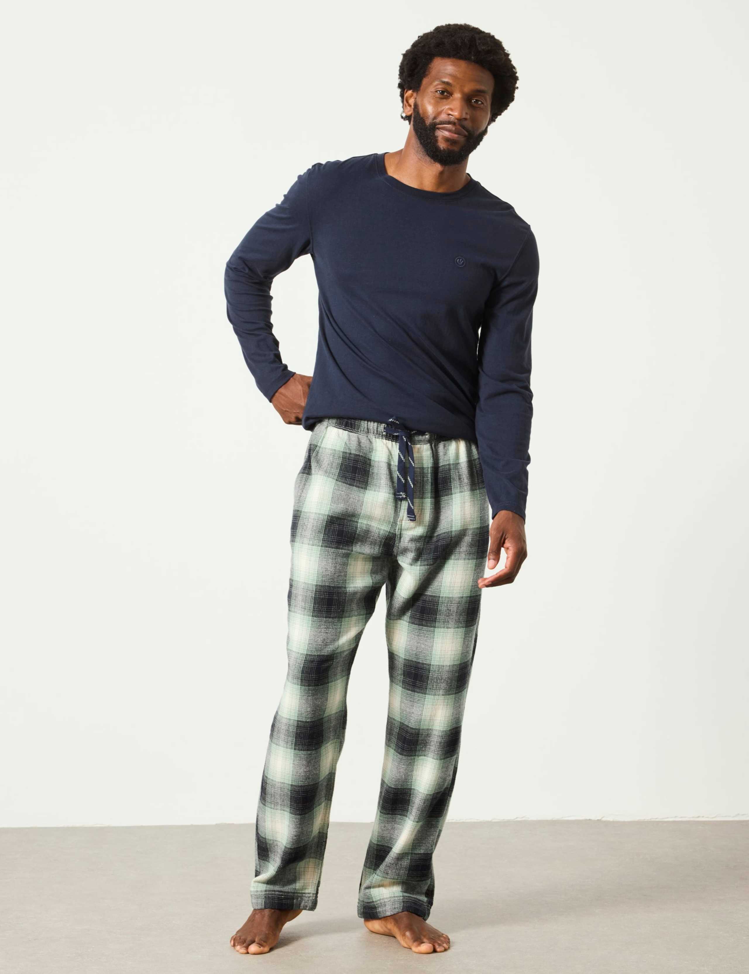 Pure Cotton Checked Pyjama Bottoms 3 of 6