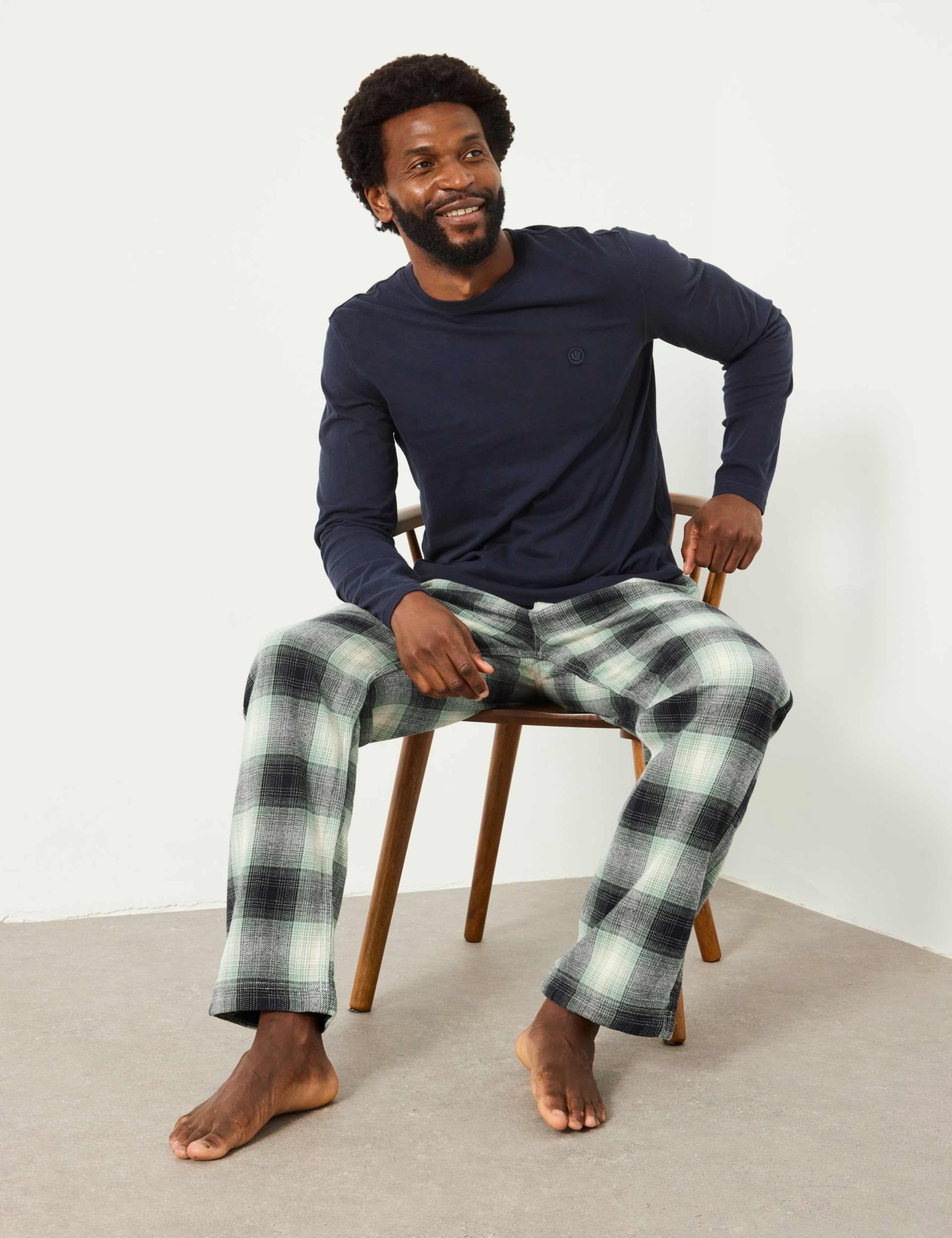 Pure Cotton Checked Pyjama Bottoms 5 of 6