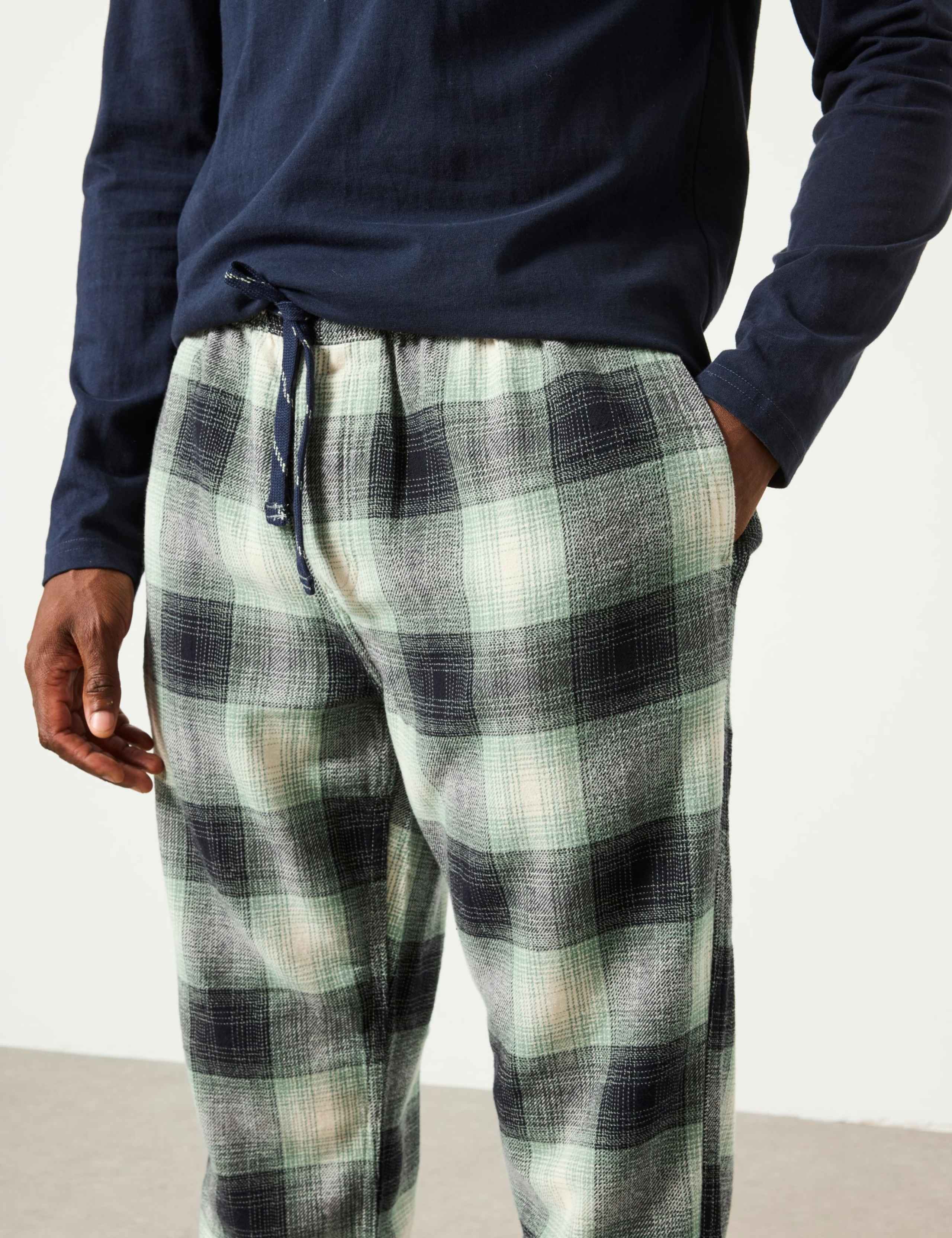 Pure Cotton Checked Pyjama Bottoms 6 of 6