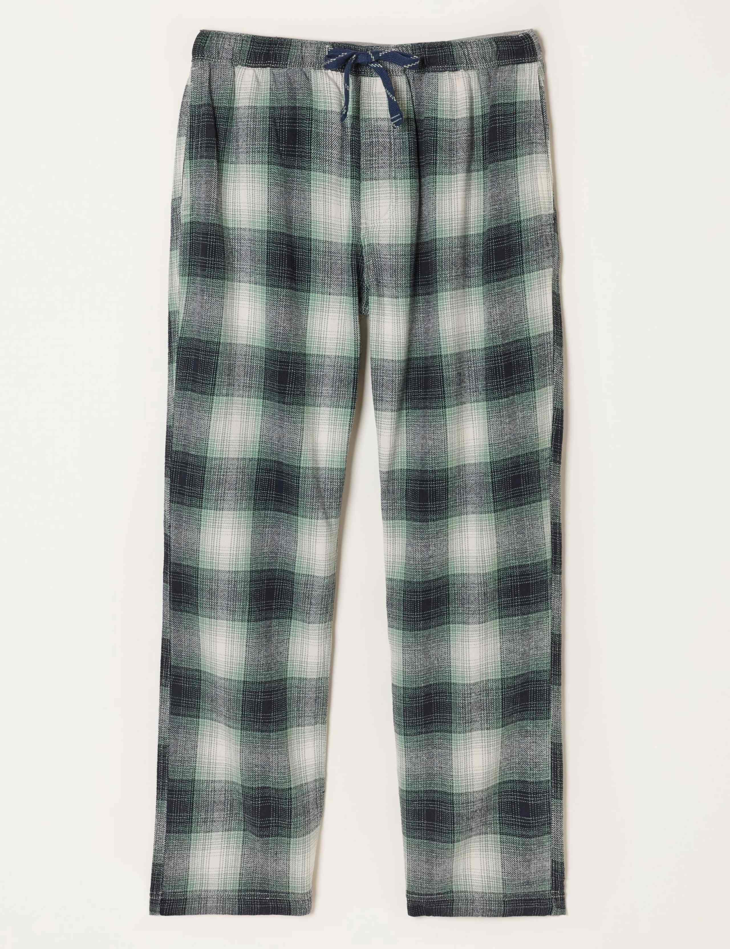 Pure Cotton Checked Pyjama Bottoms 2 of 6