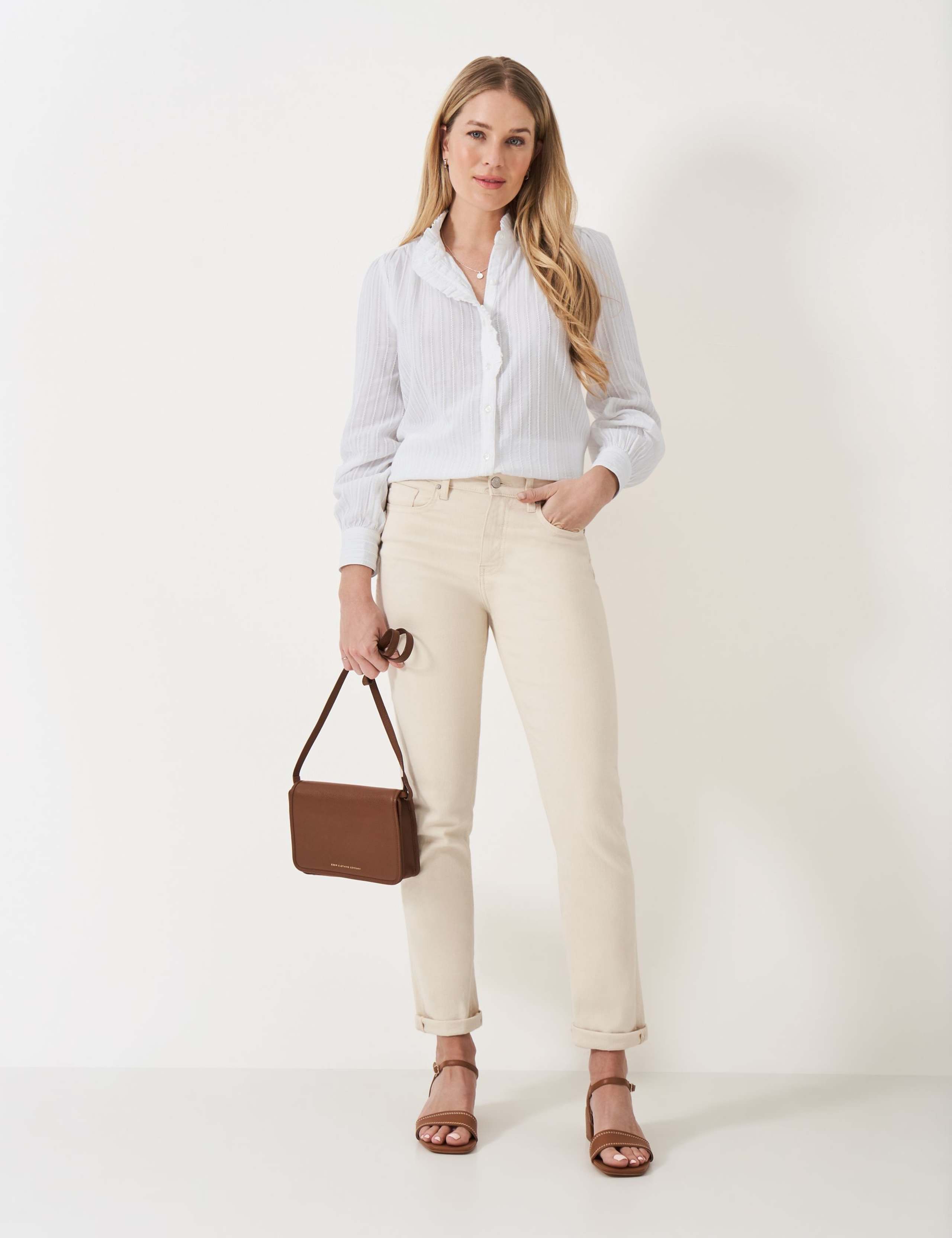Pure Cotton Frill Detail Blouse 1 of 5