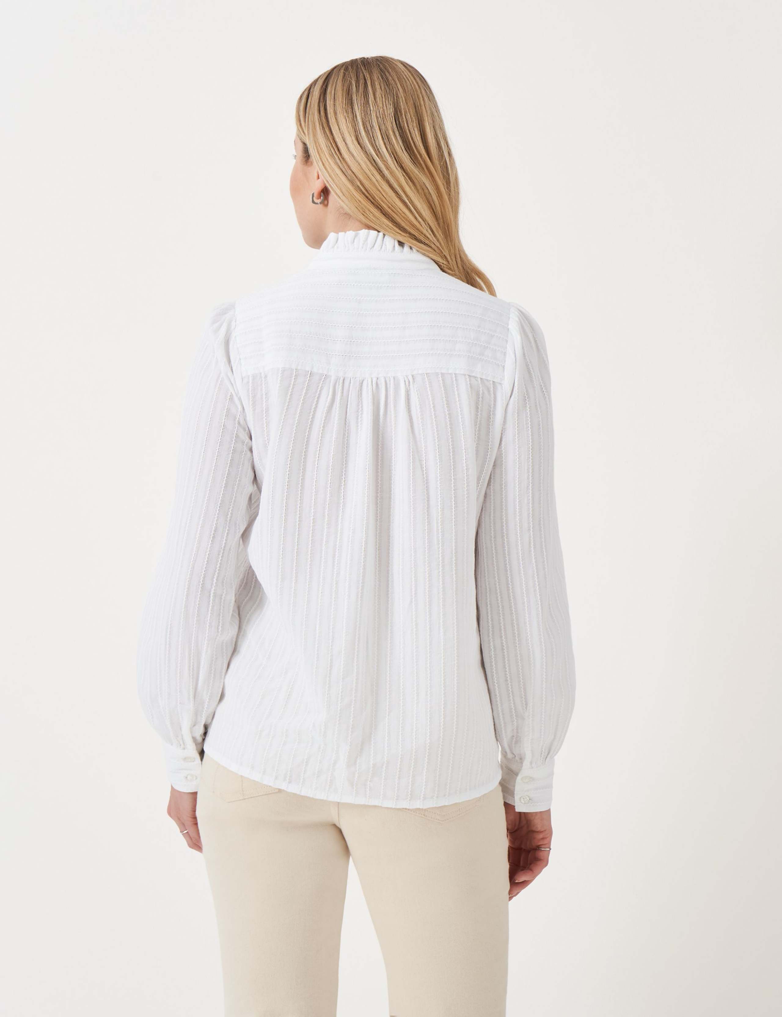 Pure Cotton Frill Detail Blouse 3 of 5