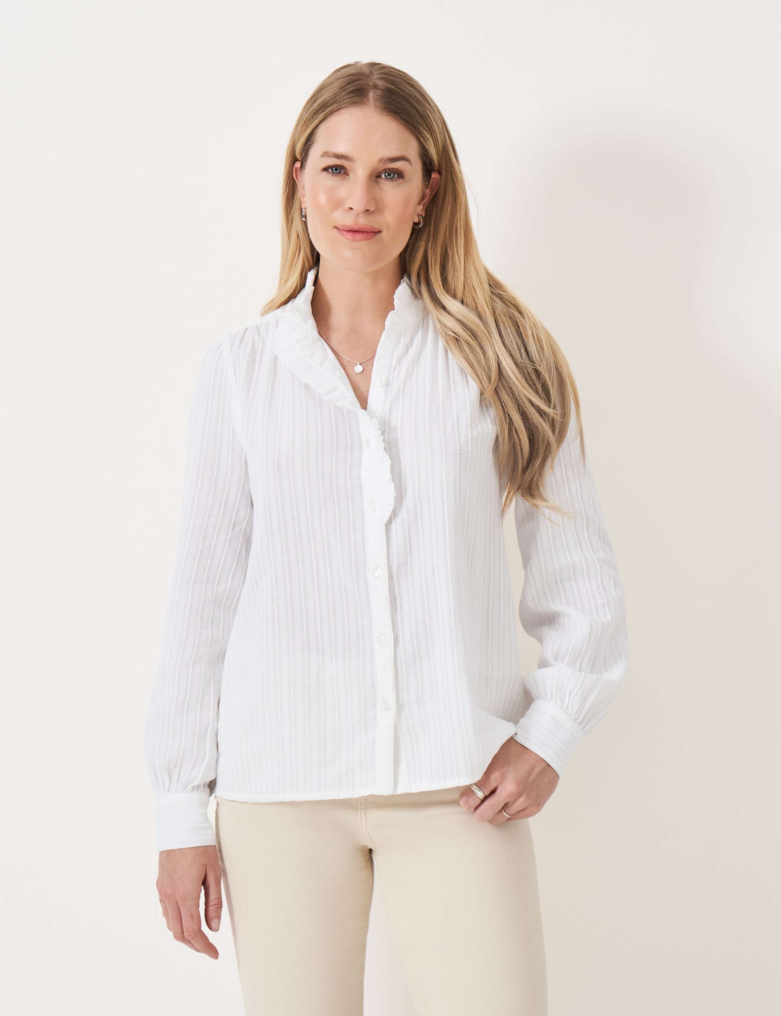 Pure Cotton Frill Detail Blouse 4 of 5