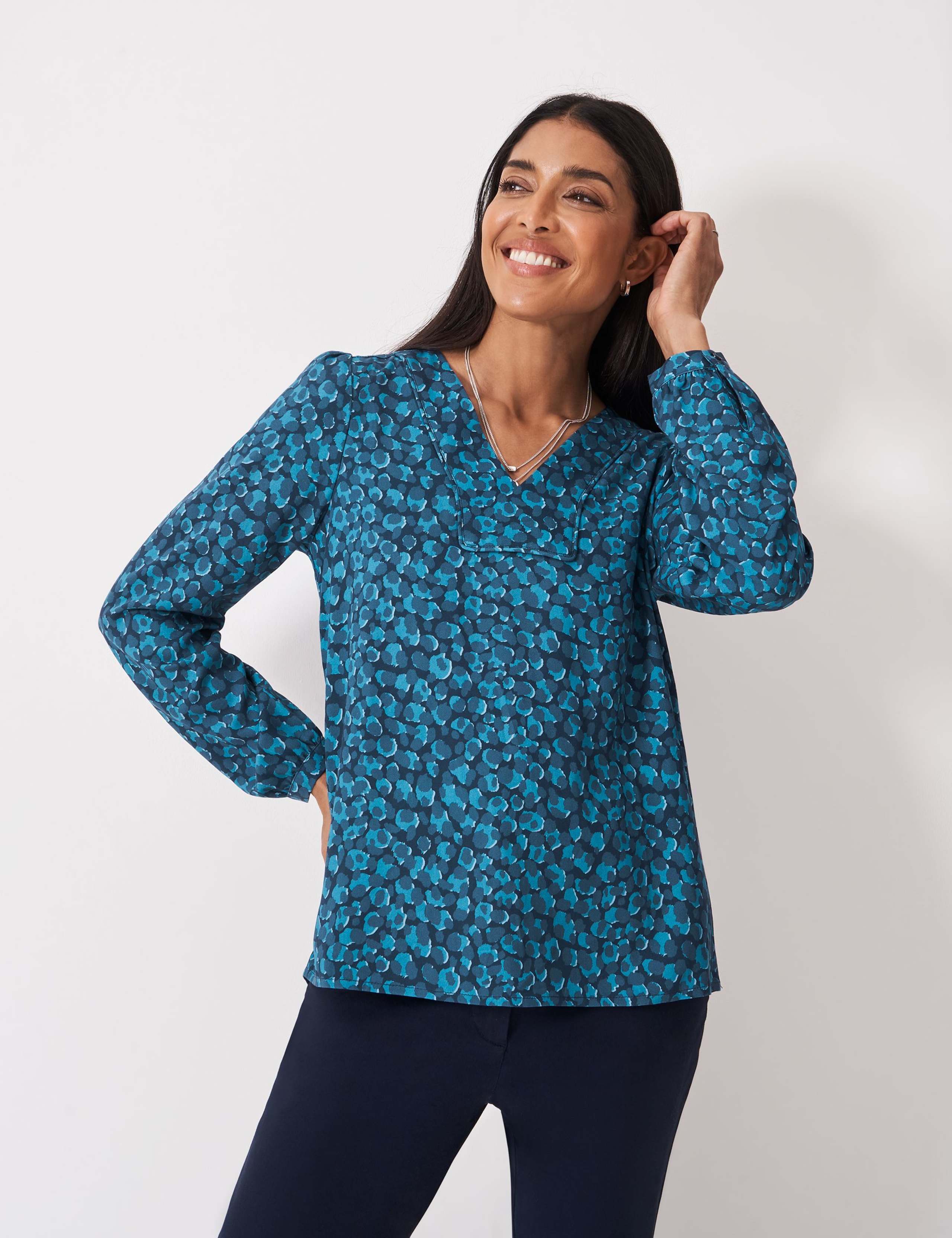 Animal Print V-Neck Blouse 3 of 5