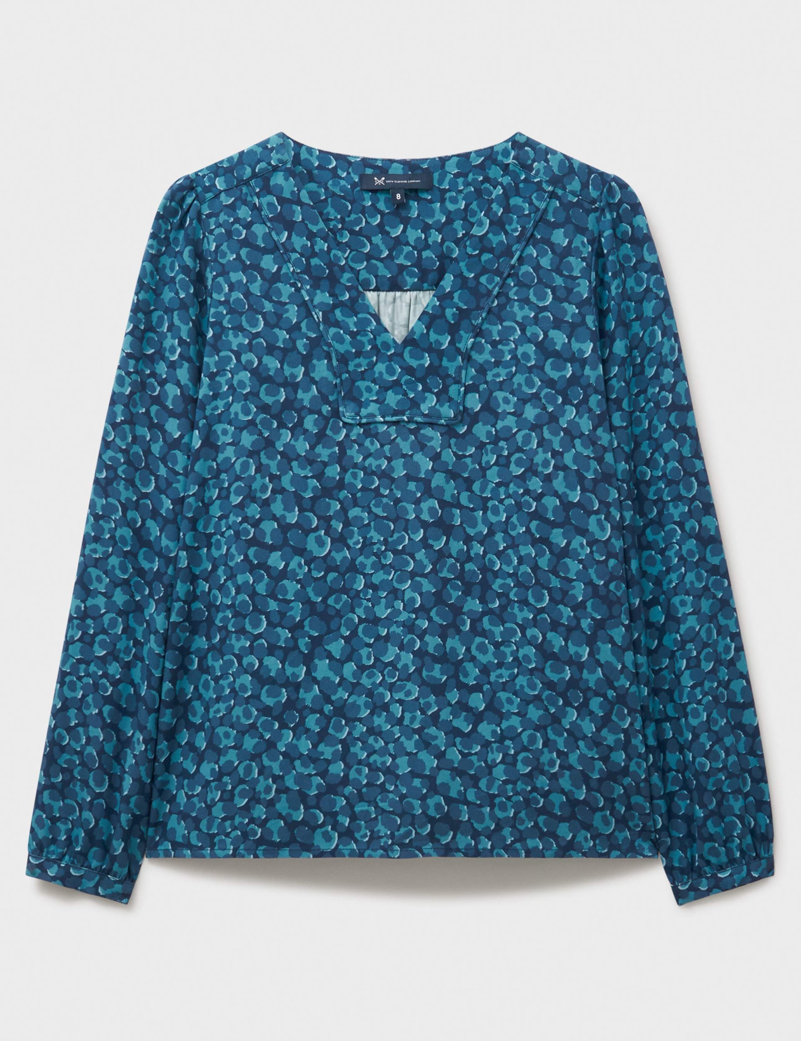 Animal Print V-Neck Blouse 2 of 5